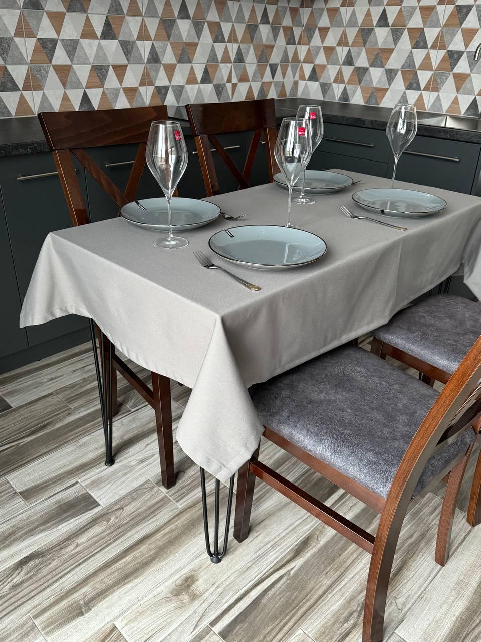 Linen waterproof tablecloth with Teflon, Geometry collection,  luxury quality (custom or standard size)