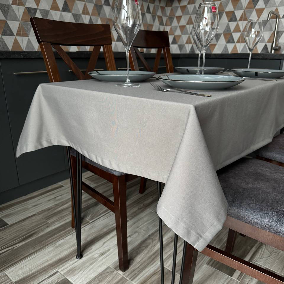 Linen waterproof tablecloth with Teflon, Geometry collection,  luxury quality (custom or standard size)