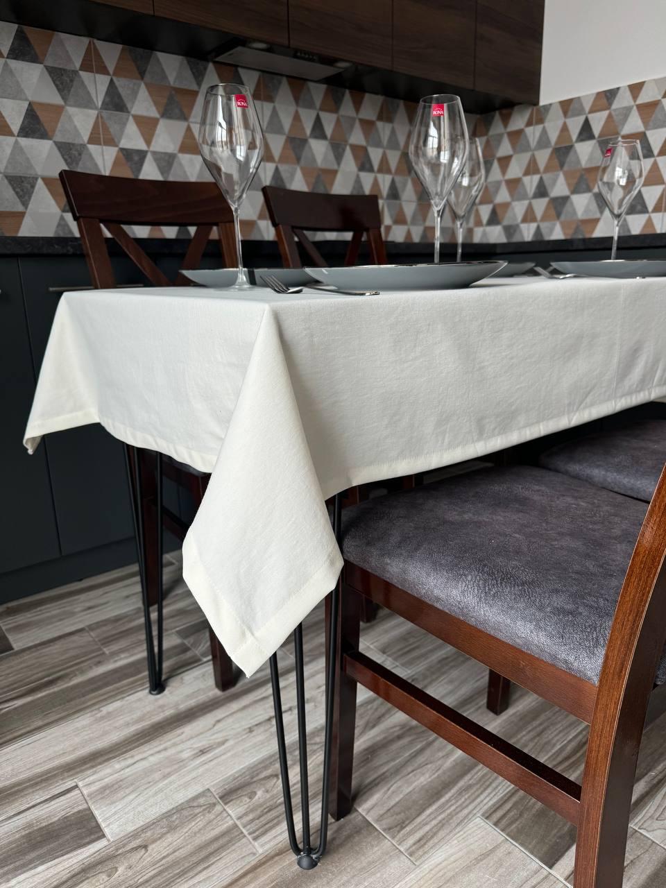Linen waterproof tablecloth with Teflon, Geometry collection,  luxury quality (custom or standard size)