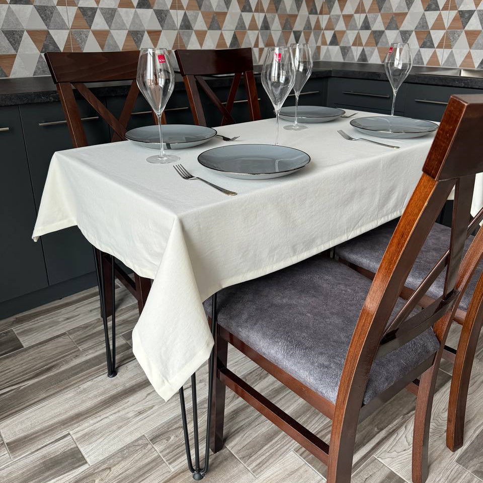 Linen waterproof tablecloth with Teflon, Geometry collection,  luxury quality (custom or standard size)