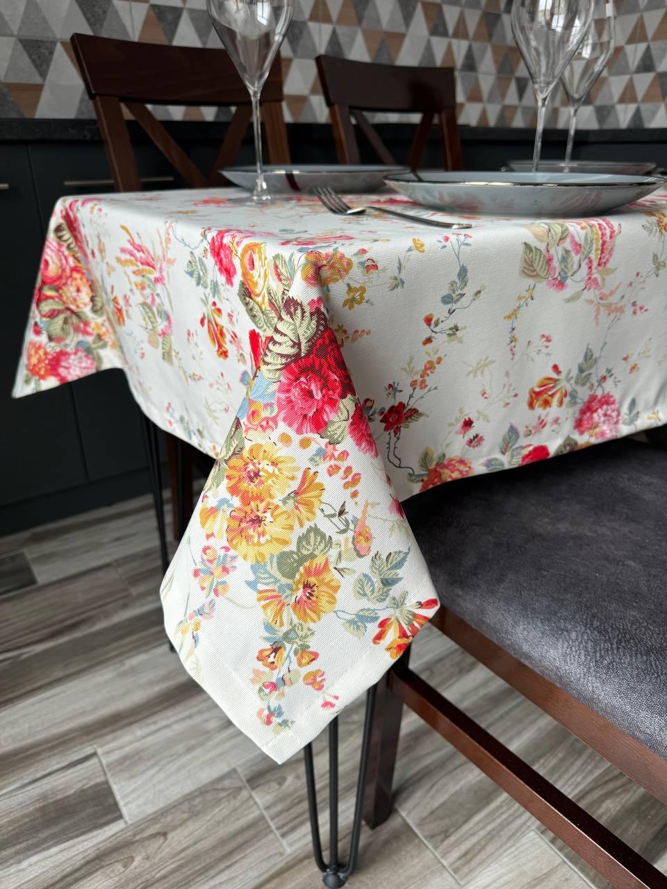 Linen waterproof tablecloth with Teflon, Geometry collection,  luxury quality (custom or standard size)