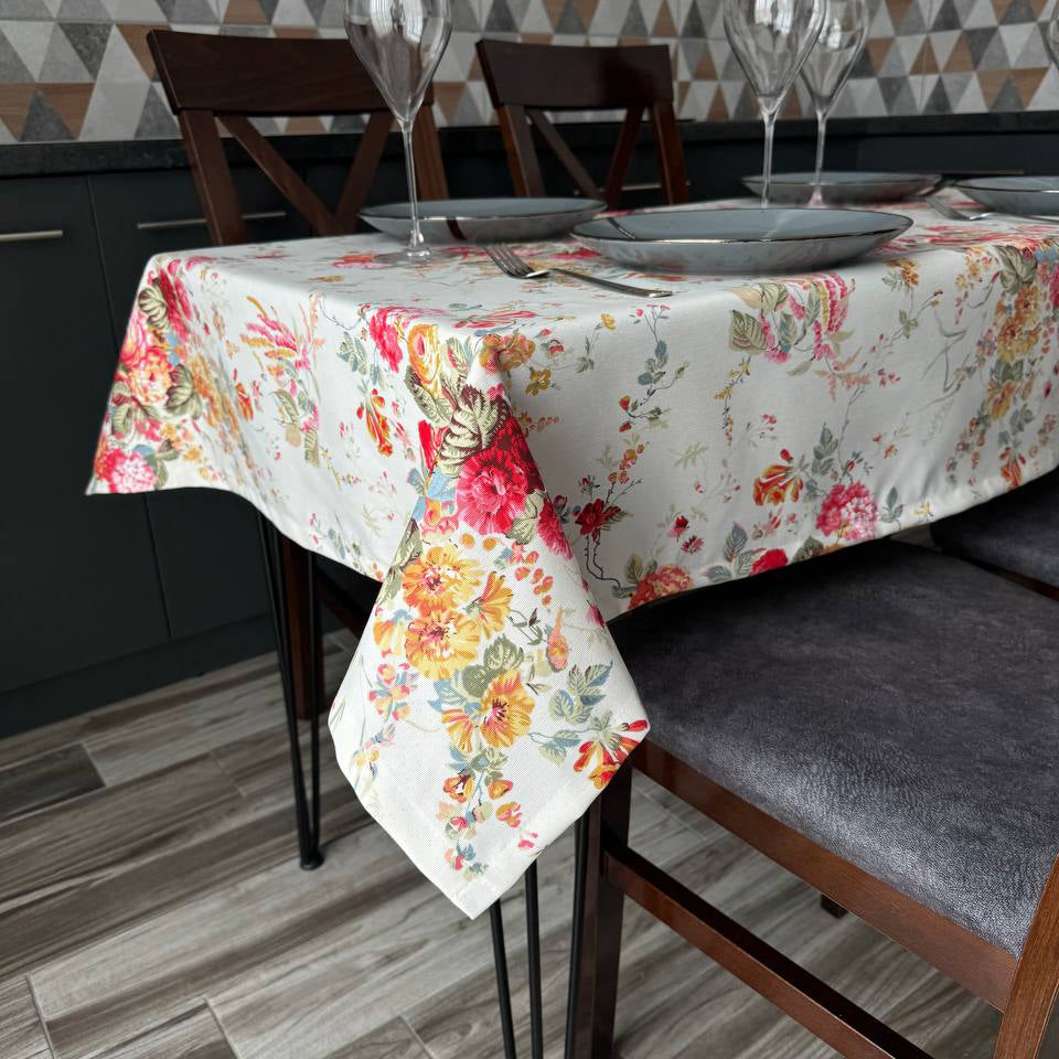 Linen waterproof tablecloth with Teflon, Geometry collection,  luxury quality (custom or standard size)