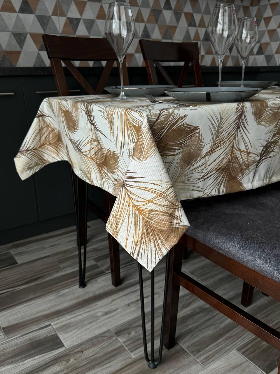 Linen waterproof tablecloth with Teflon, Geometry collection,  luxury quality (custom or standard size)