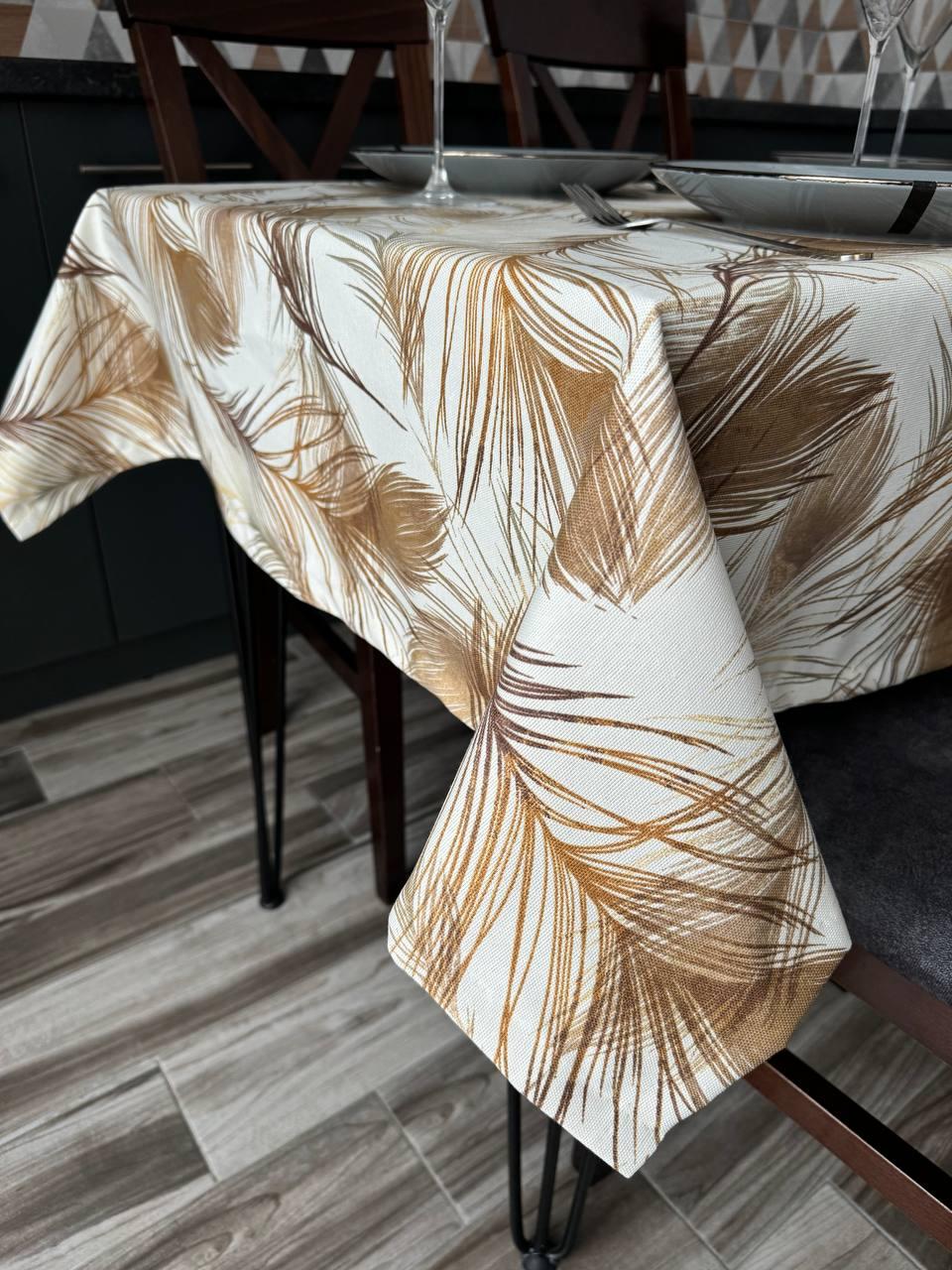 Linen waterproof tablecloth with Teflon, Geometry collection,  luxury quality (custom or standard size)