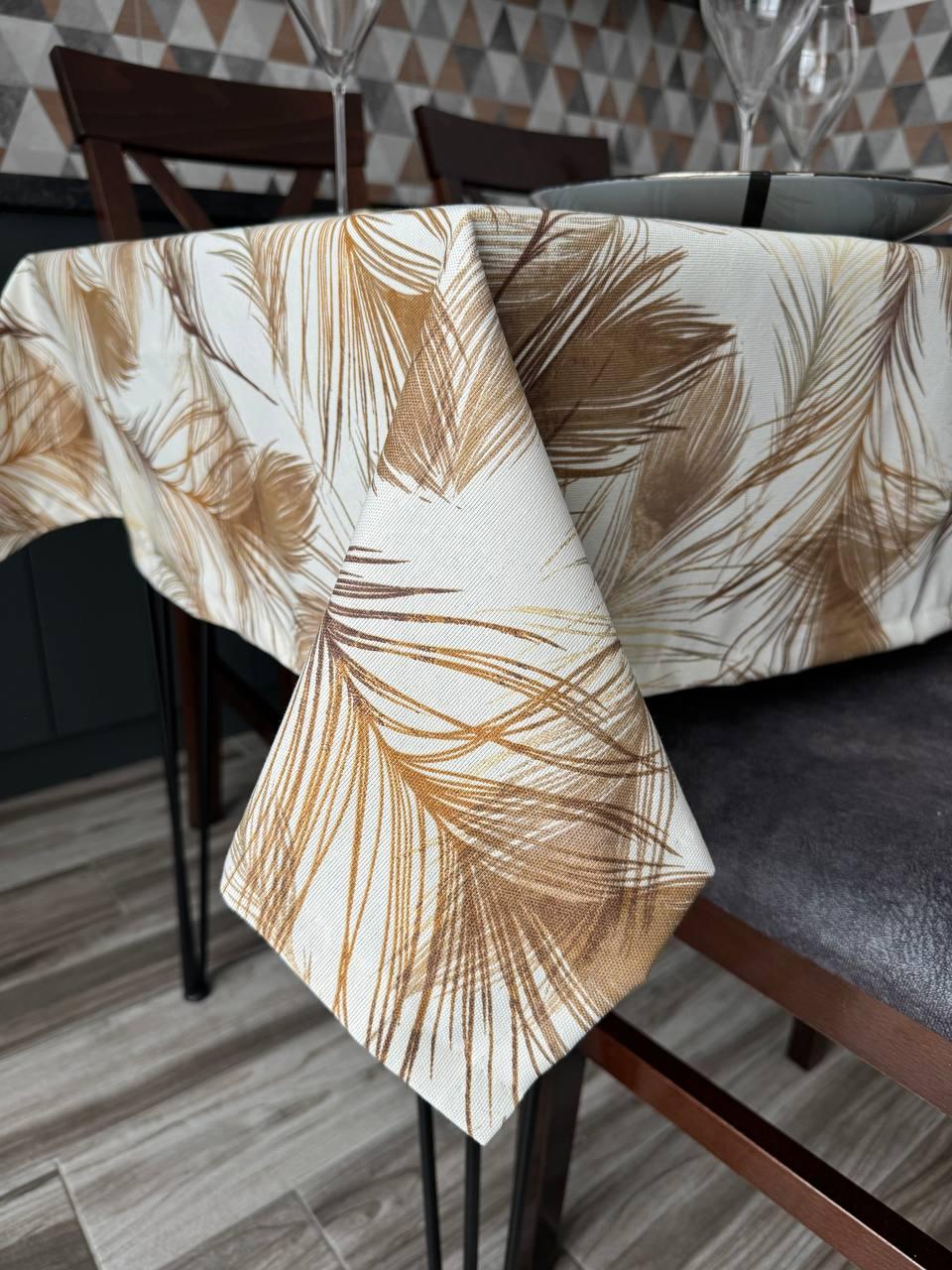 Linen waterproof tablecloth with Teflon, Geometry collection,  luxury quality (custom or standard size)