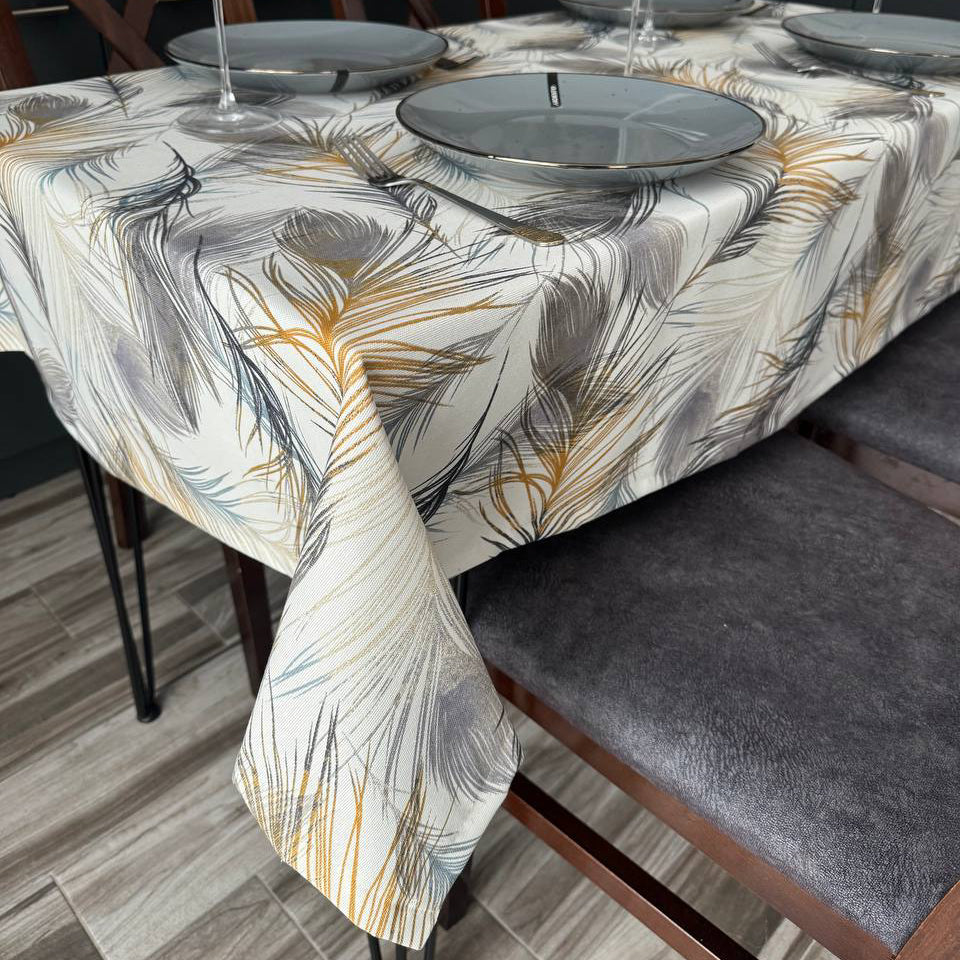 Linen waterproof tablecloth with Teflon, Geometry collection,  luxury quality (custom or standard size)