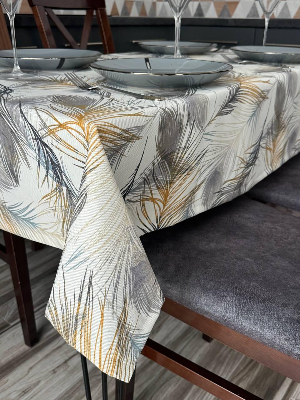 Linen waterproof tablecloth with Teflon, Geometry collection,  luxury quality (custom or standard size)