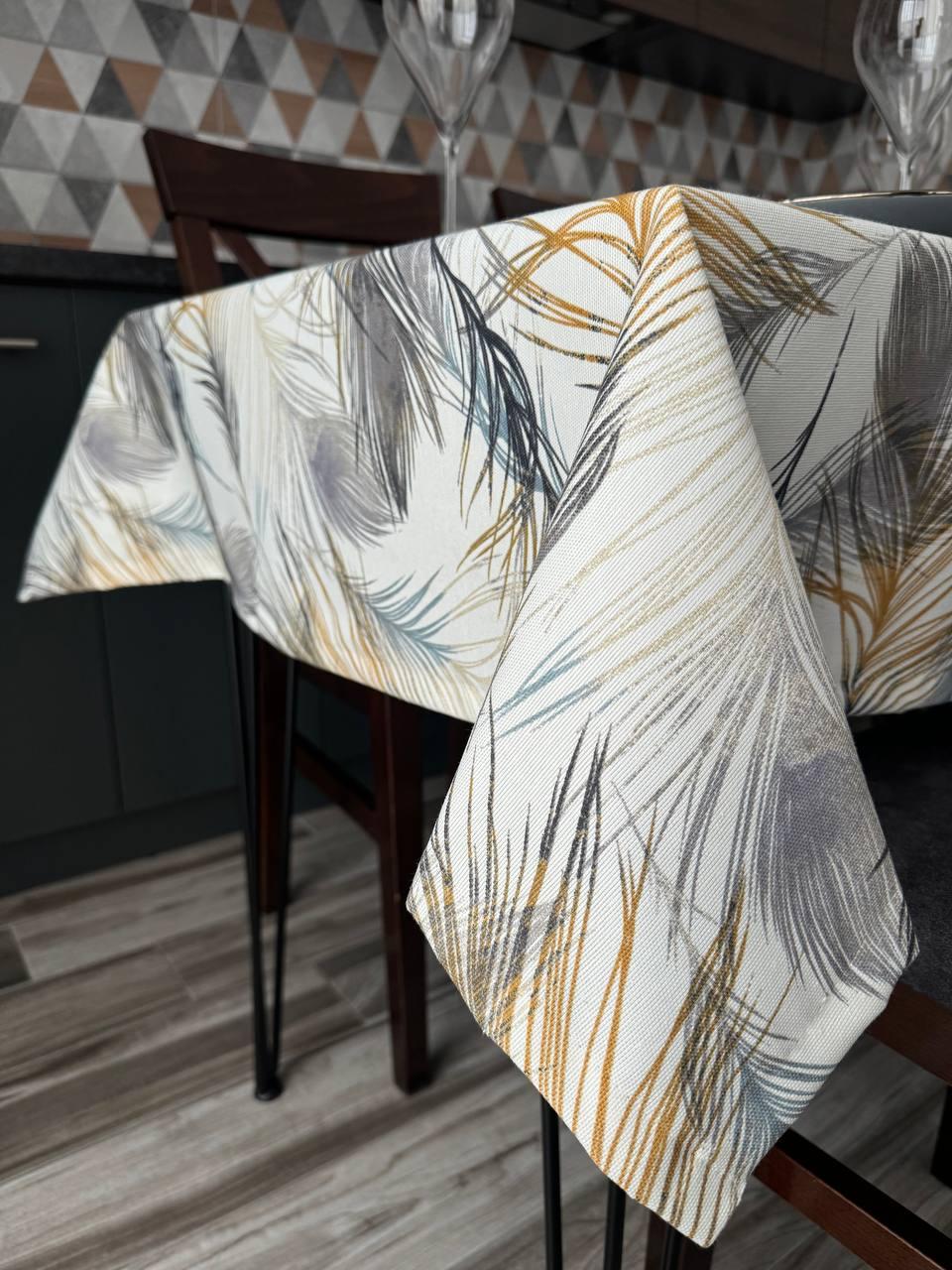 Linen waterproof tablecloth with Teflon, Geometry collection,  luxury quality (custom or standard size)