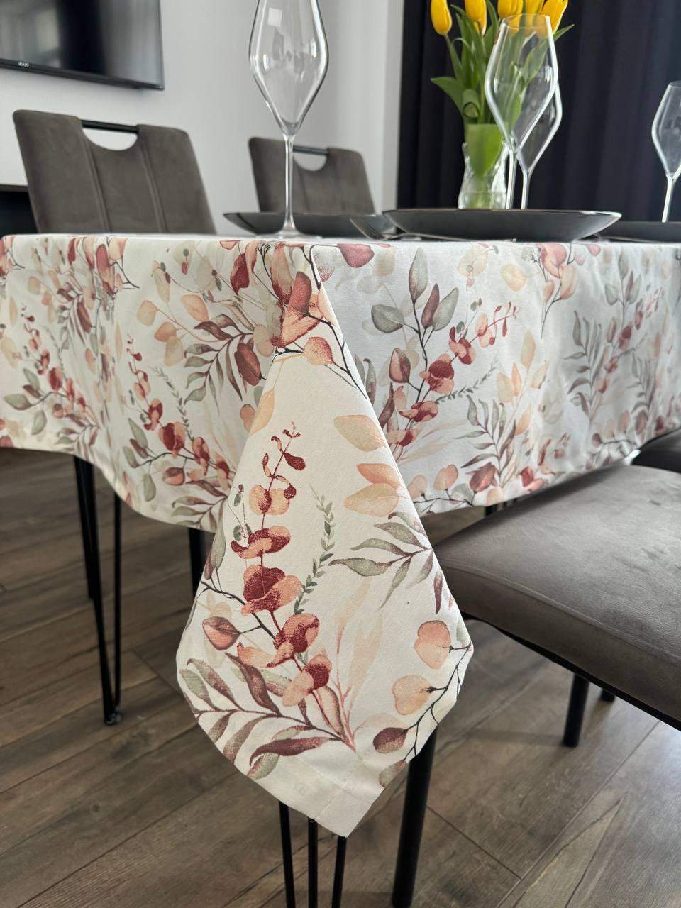 Linen waterproof tablecloth with Teflon, Geometry collection,  luxury quality (custom or standard size)