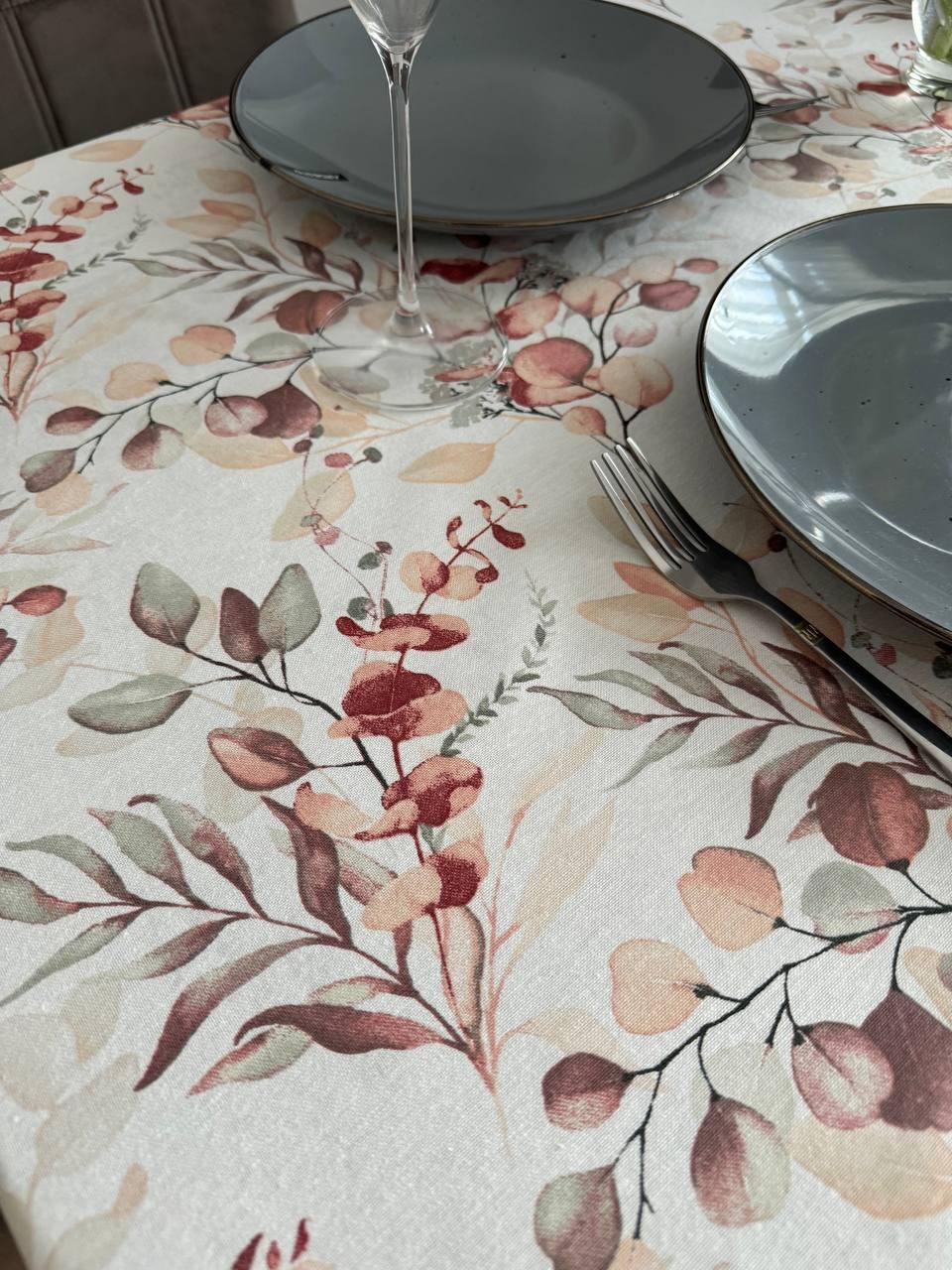Linen waterproof tablecloth with Teflon, Geometry collection,  luxury quality (custom or standard size)