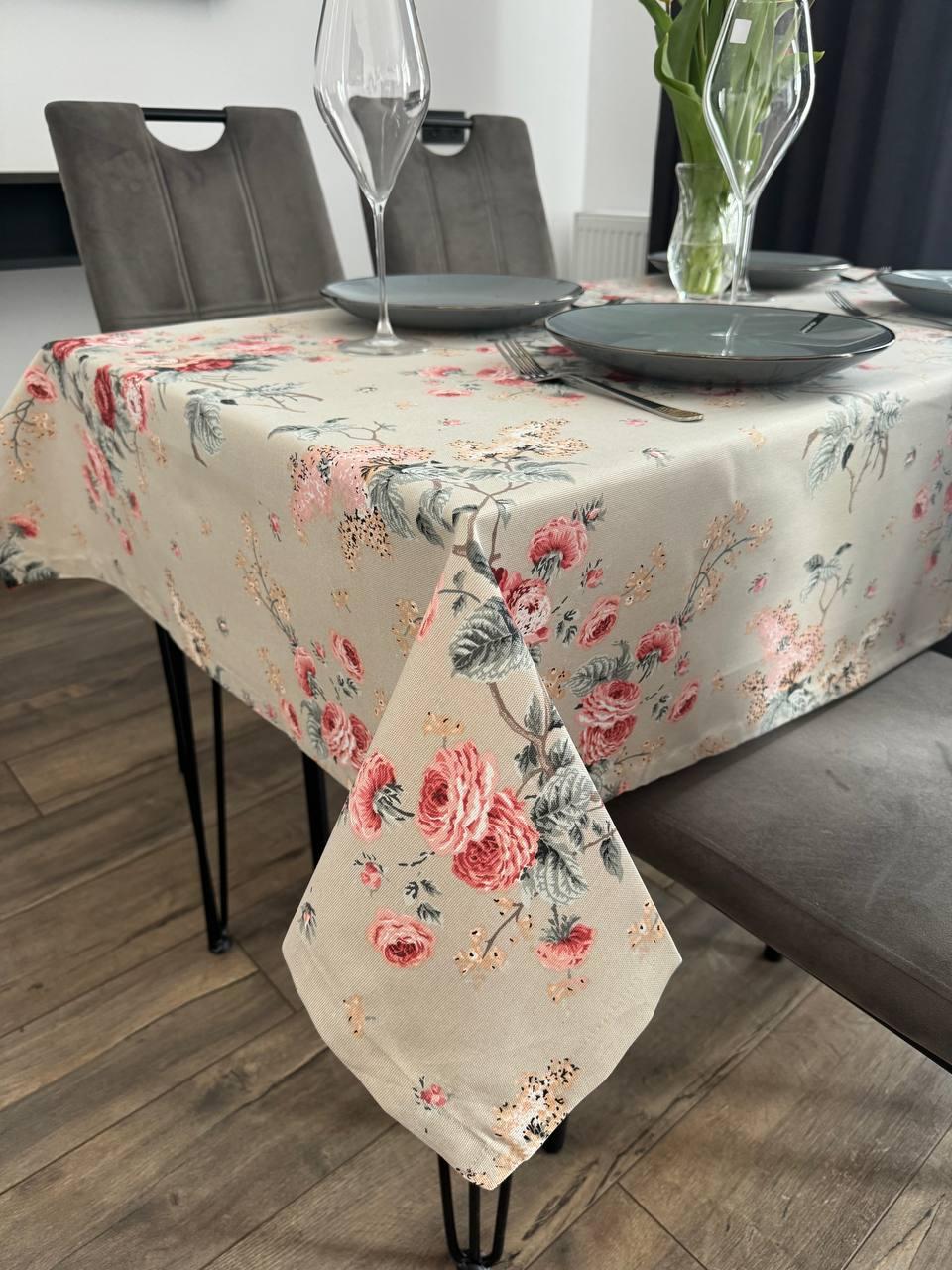 Linen waterproof tablecloth with Teflon, Geometry collection,  luxury quality (custom or standard size)