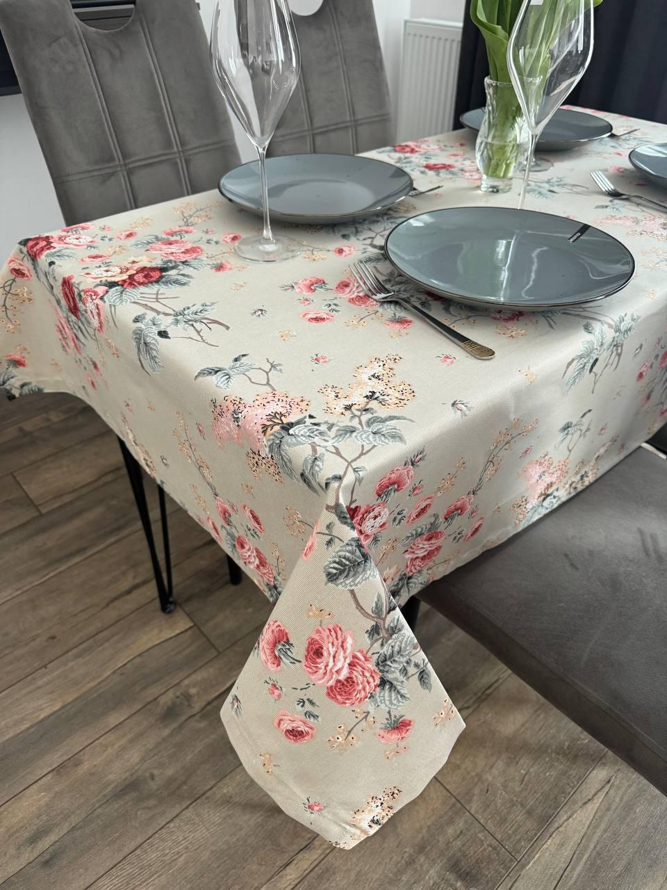 Linen waterproof tablecloth with Teflon, Geometry collection,  luxury quality (custom or standard size)