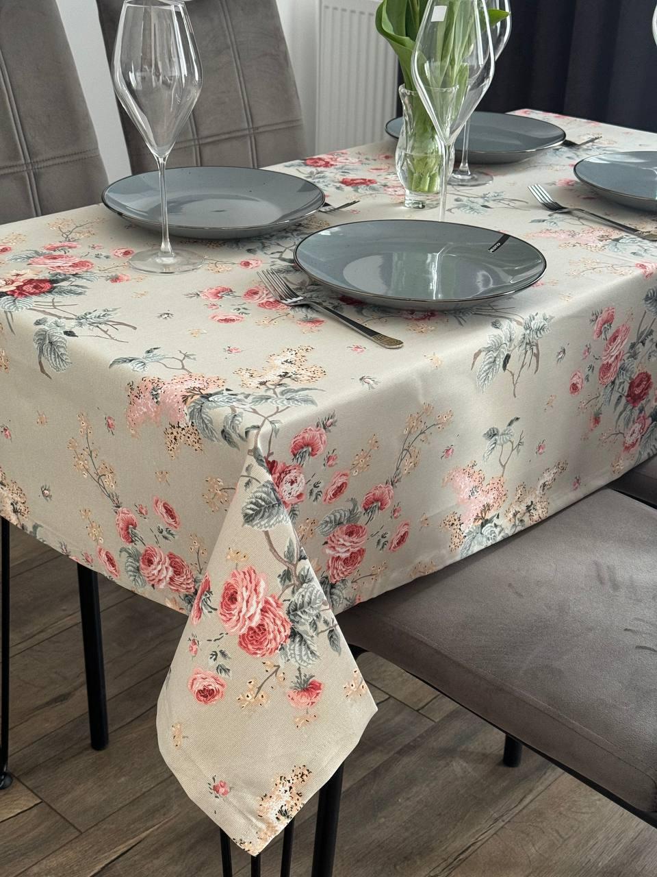 Linen waterproof tablecloth with Teflon, Geometry collection,  luxury quality (custom or standard size)