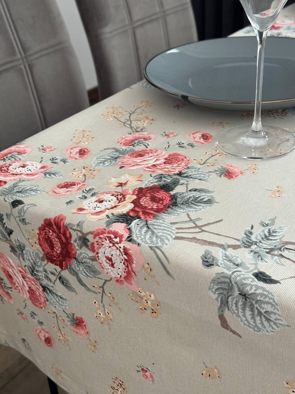 Linen waterproof tablecloth with Teflon, Geometry collection,  luxury quality (custom or standard size)