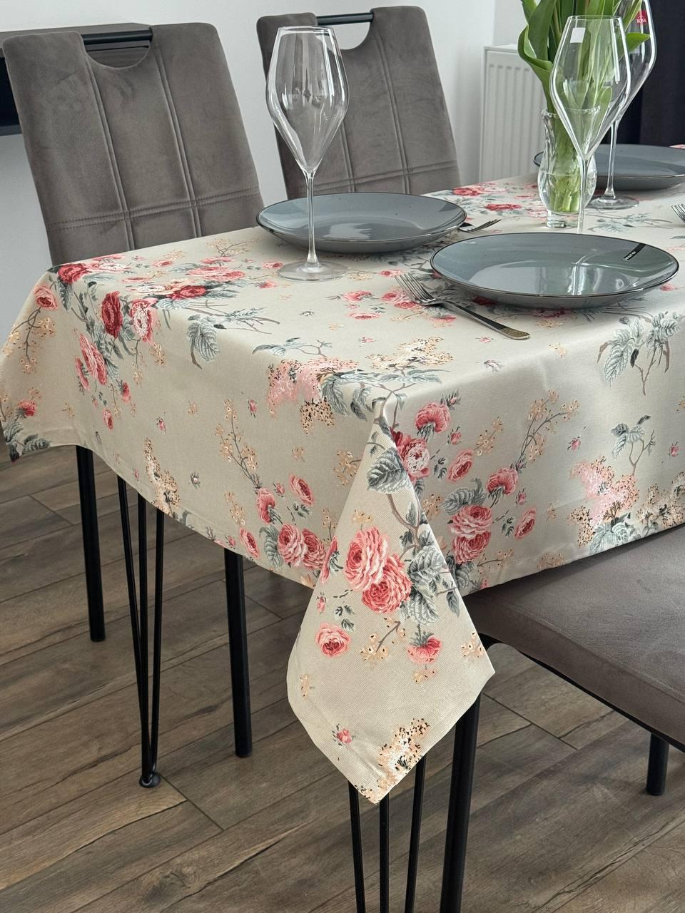 Linen waterproof tablecloth with Teflon, Geometry collection,  luxury quality (custom or standard size)