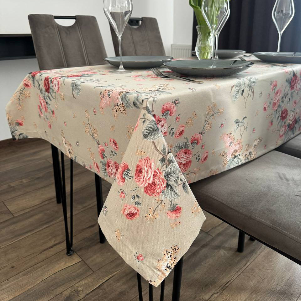 Linen waterproof tablecloth with Teflon, Geometry collection,  luxury quality (custom or standard size)