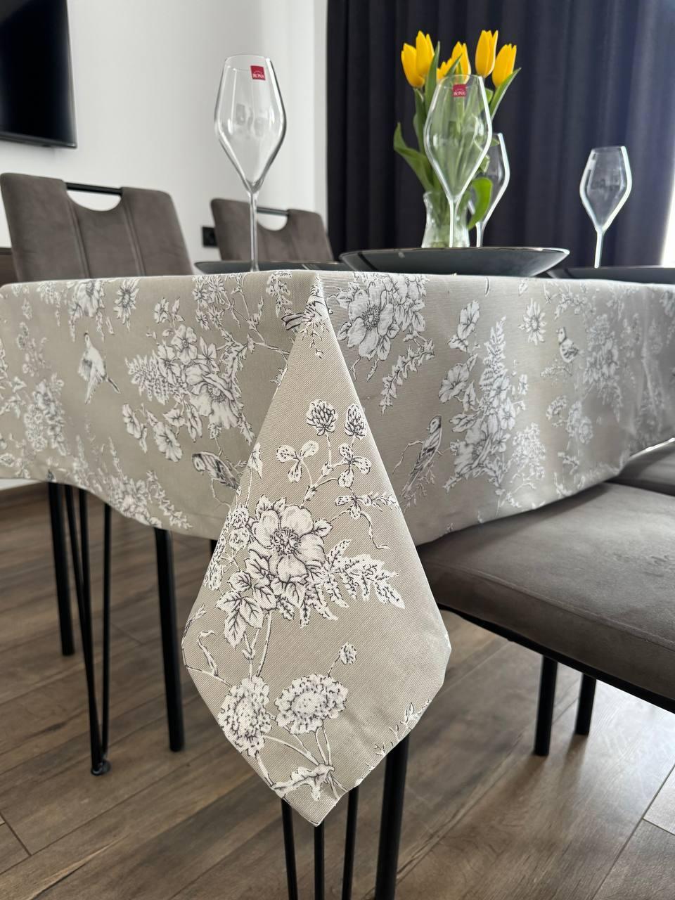 Linen waterproof tablecloth with Teflon, Geometry collection,  luxury quality (custom or standard size)