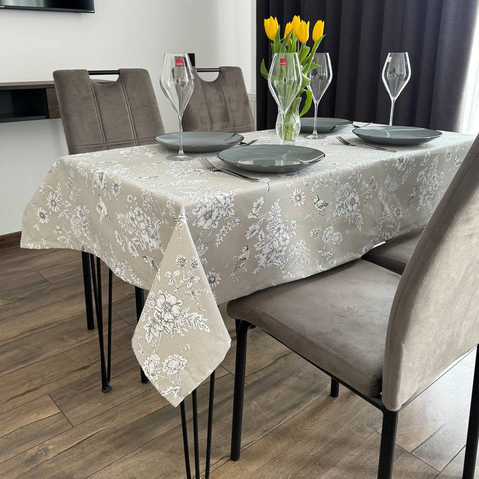Linen waterproof tablecloth with Teflon, Geometry collection,  luxury quality (custom or standard size)