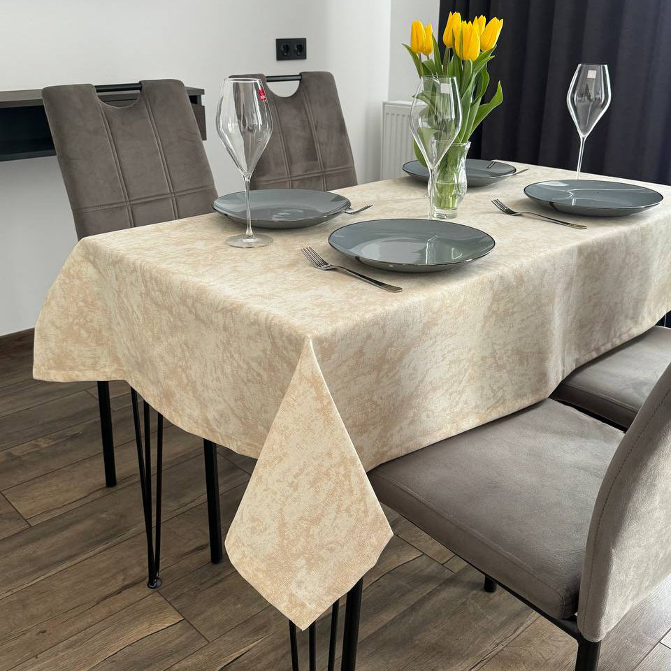 Linen waterproof tablecloth with Teflon, Geometry collection,  luxury quality (custom or standard size)