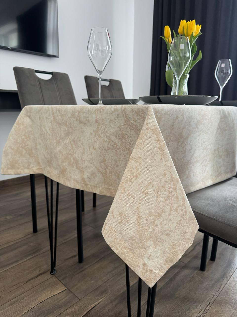 Linen waterproof tablecloth with Teflon, Geometry collection,  luxury quality (custom or standard size)