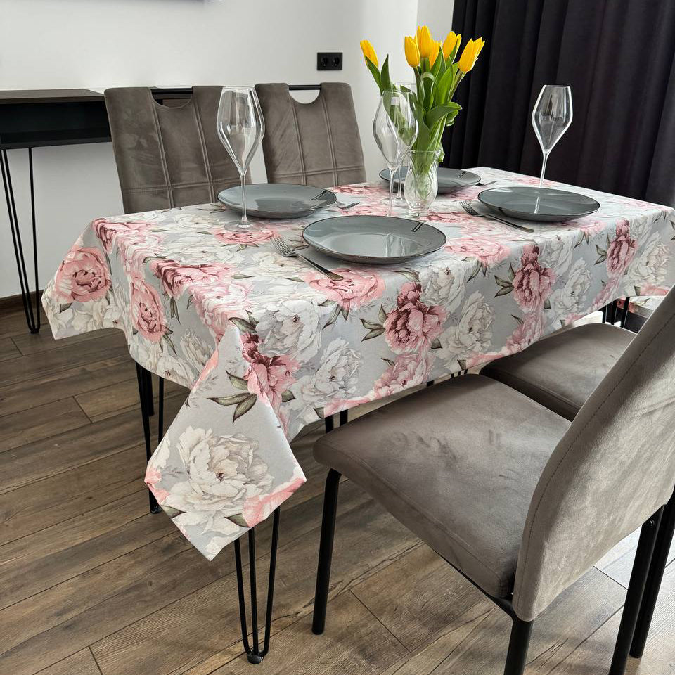 Linen waterproof tablecloth with Teflon, Geometry collection,  luxury quality (custom or standard size)