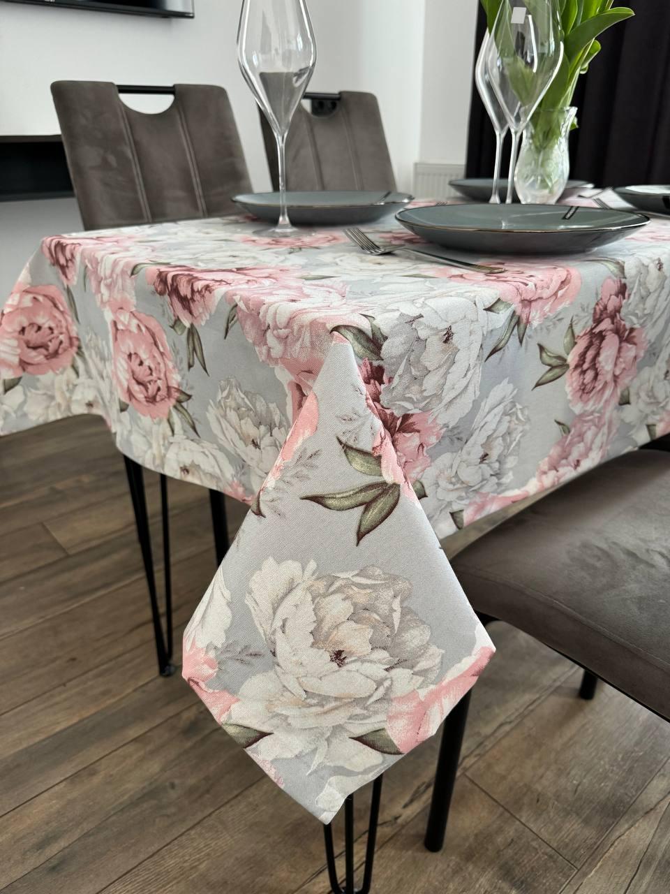 Linen waterproof tablecloth with Teflon, Geometry collection,  luxury quality (custom or standard size)