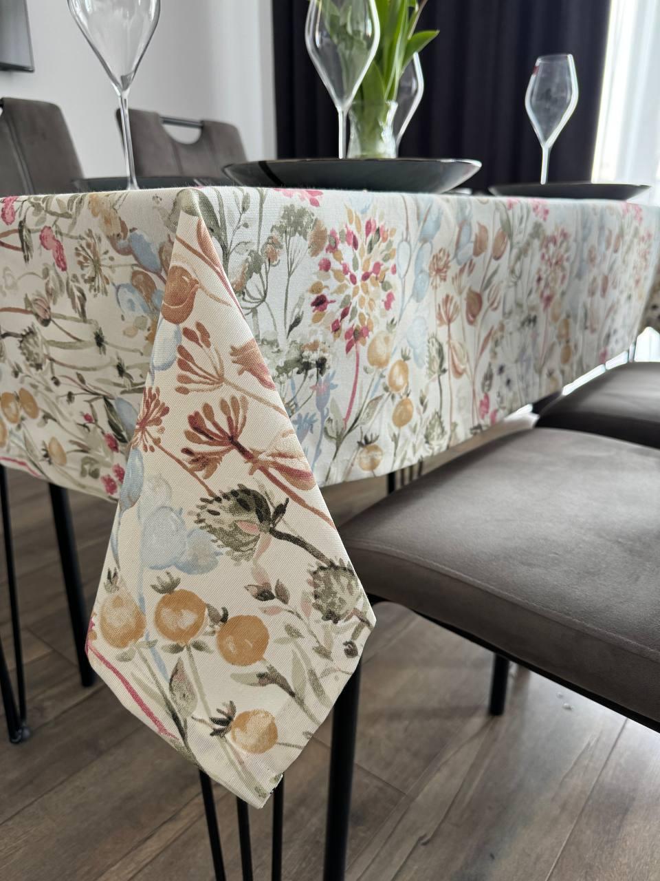 Linen waterproof tablecloth with Teflon, Geometry collection,  luxury quality (custom or standard size)