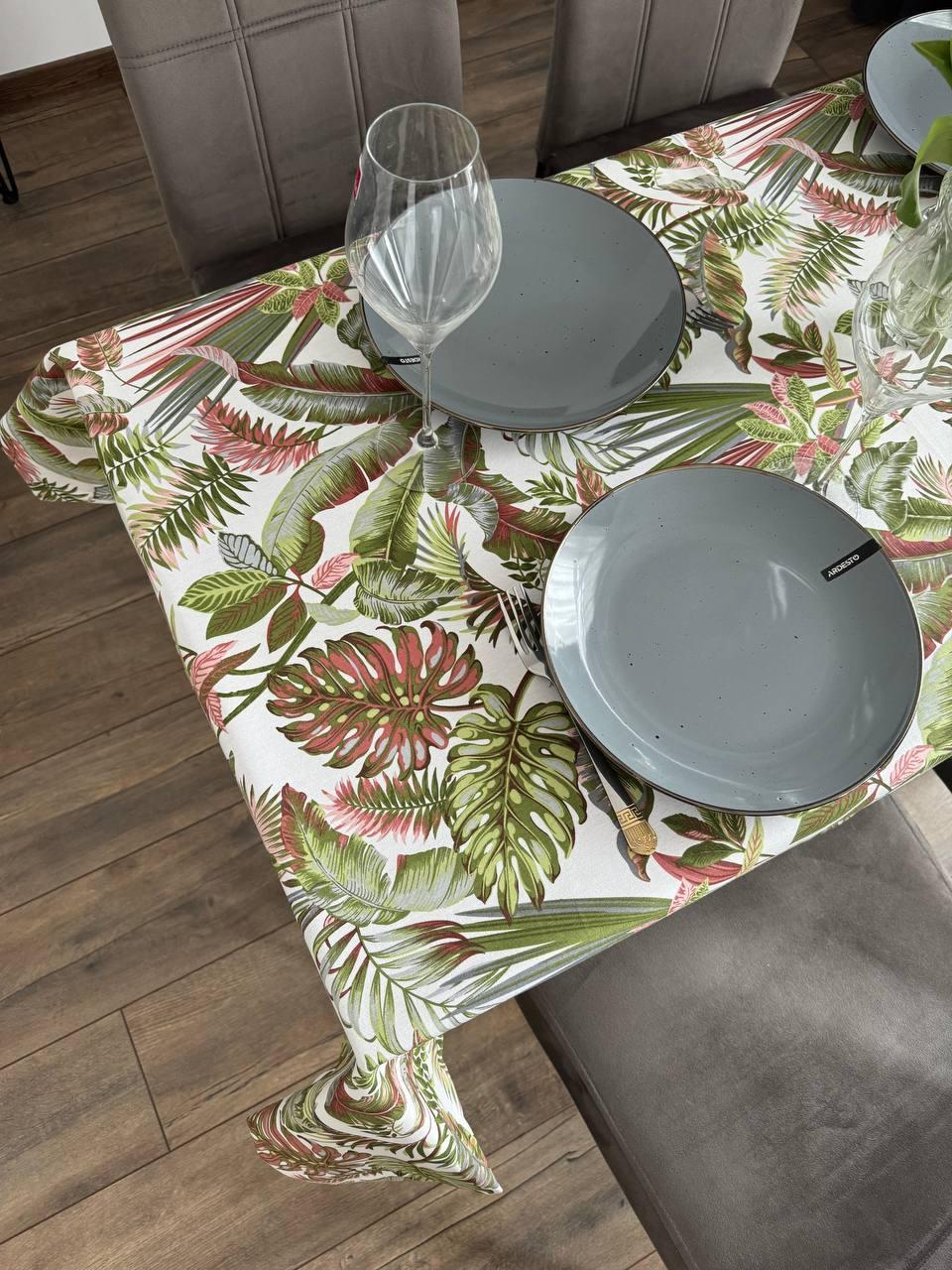 Linen waterproof tablecloth with Teflon, Geometry collection,  luxury quality (custom or standard size)
