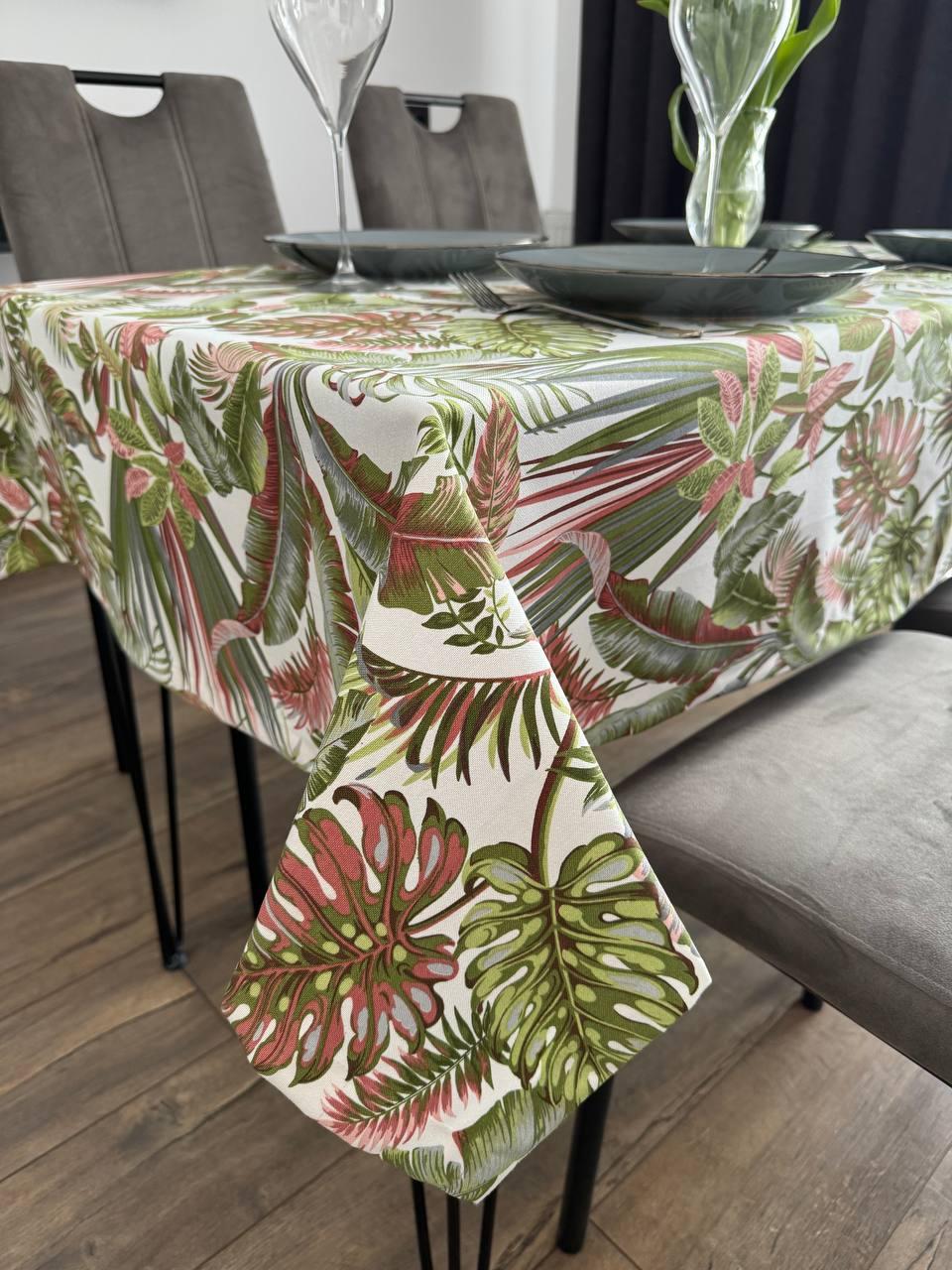 Linen waterproof tablecloth with Teflon, Geometry collection,  luxury quality (custom or standard size)