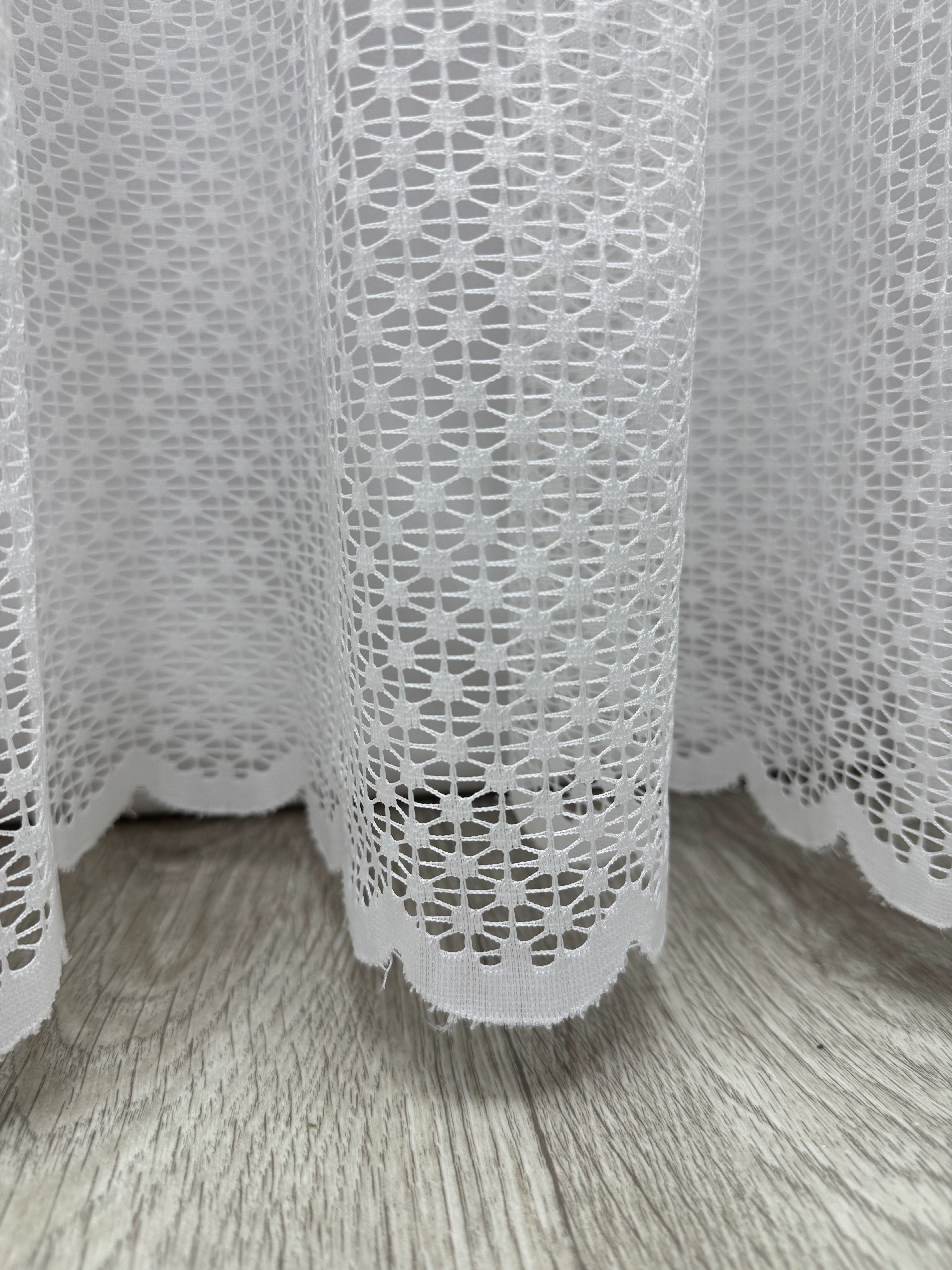 Guipure sheer curtain with embroidery, milk color