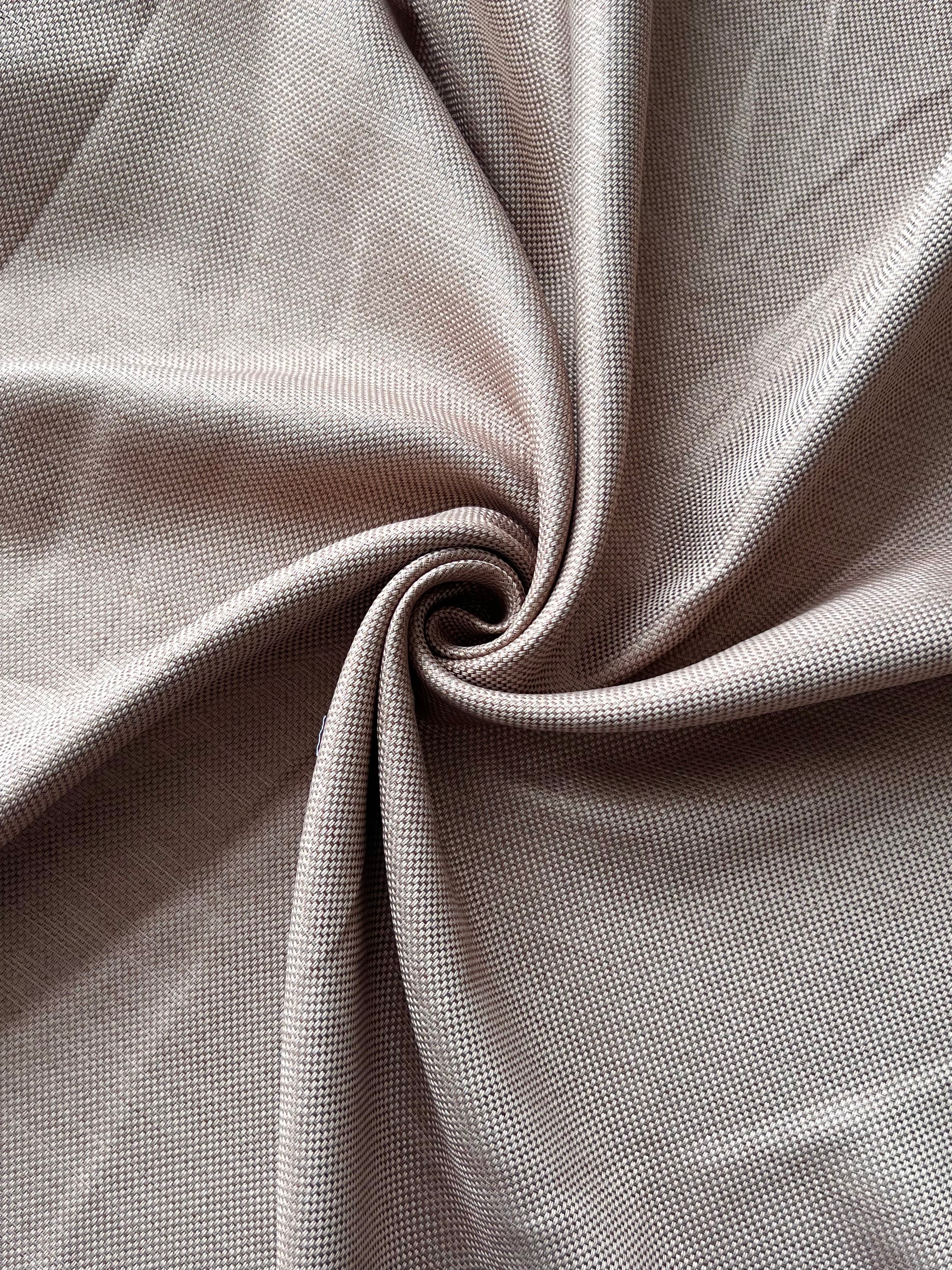 Plain linen woven curtain “Asil” with blackout lining, dark cappuccino color