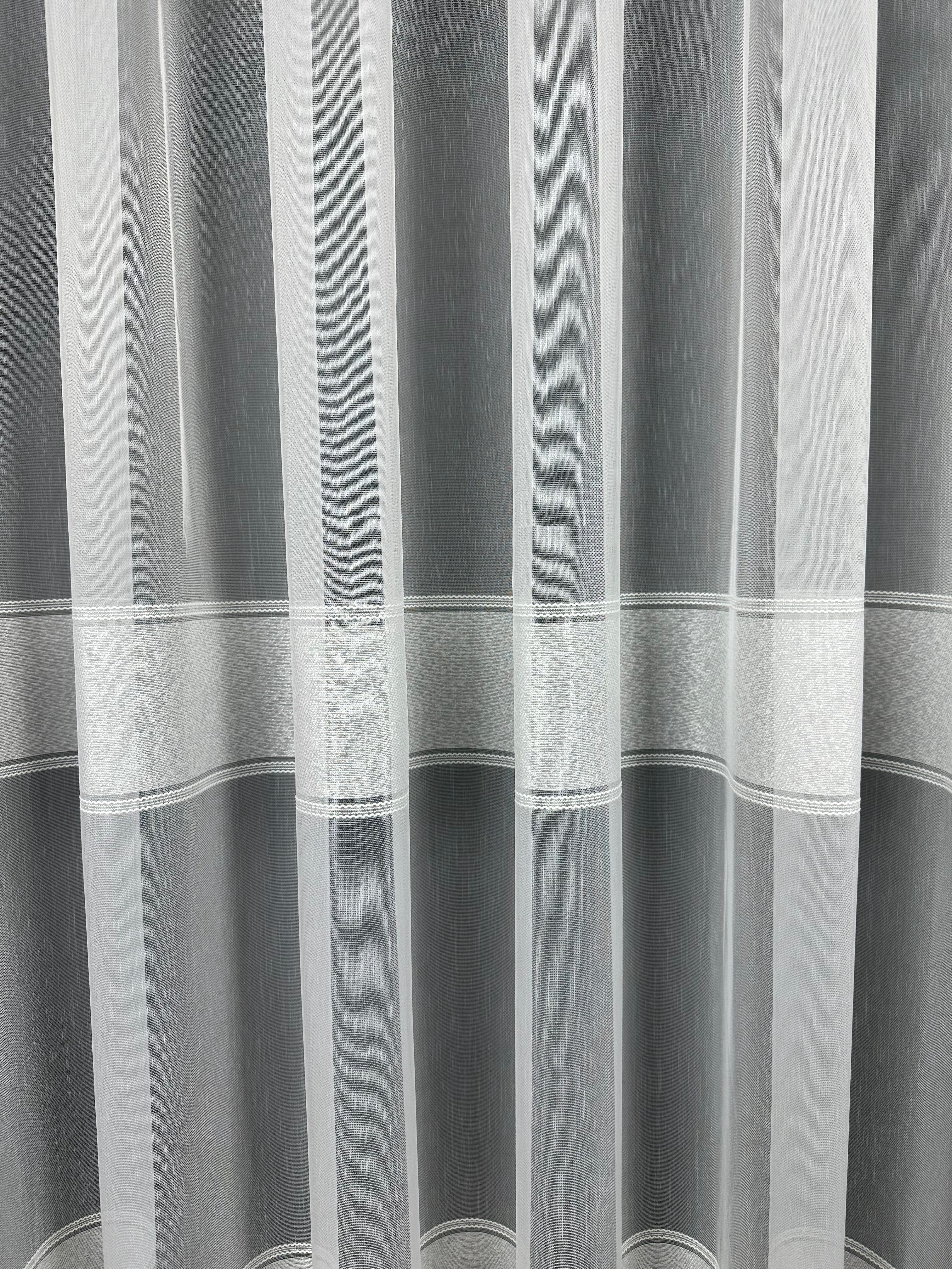 Sheer curtain with stripes, milk color