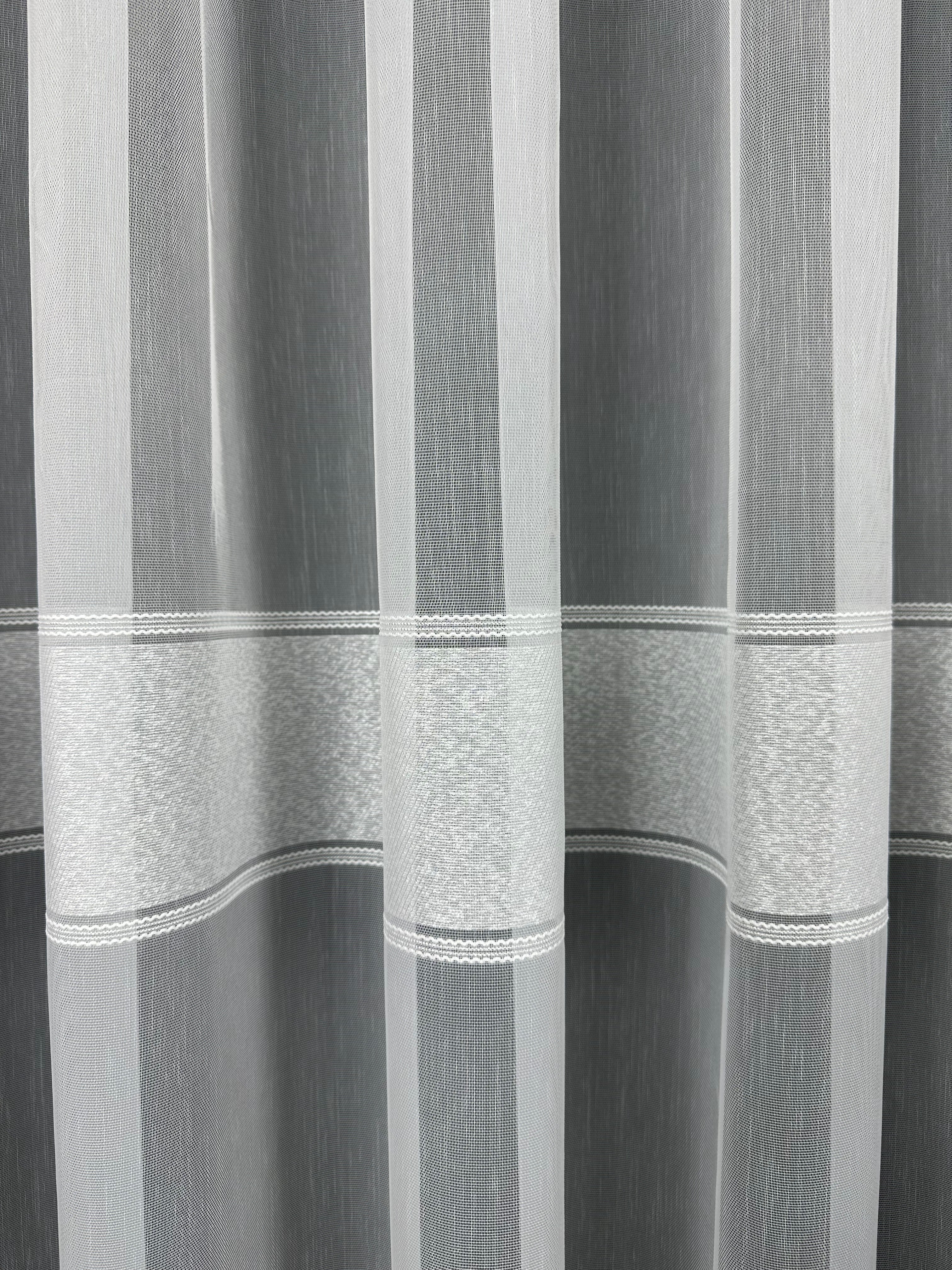 Sheer curtain with stripes, milk color