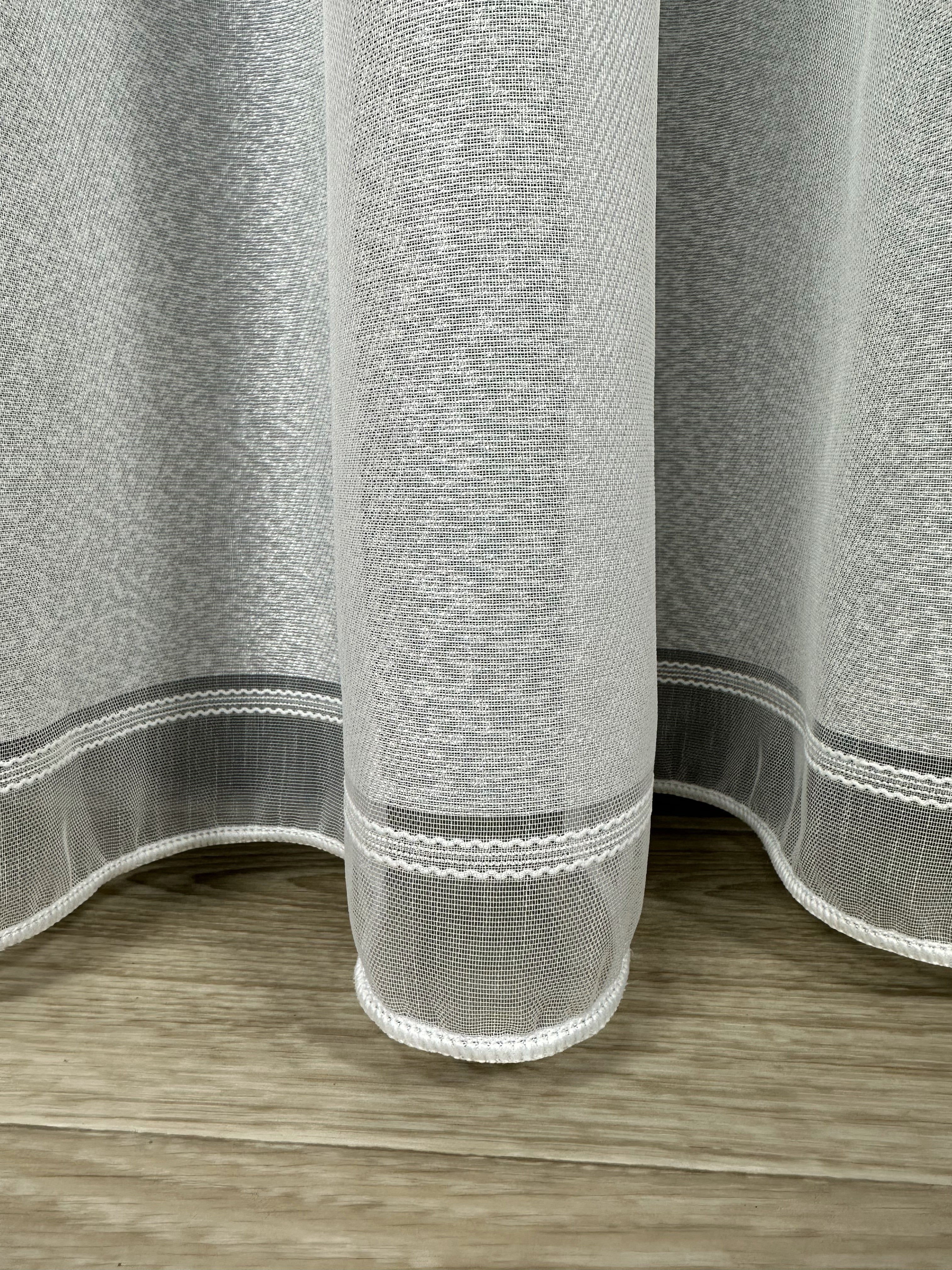 Sheer curtain with stripes, milk color