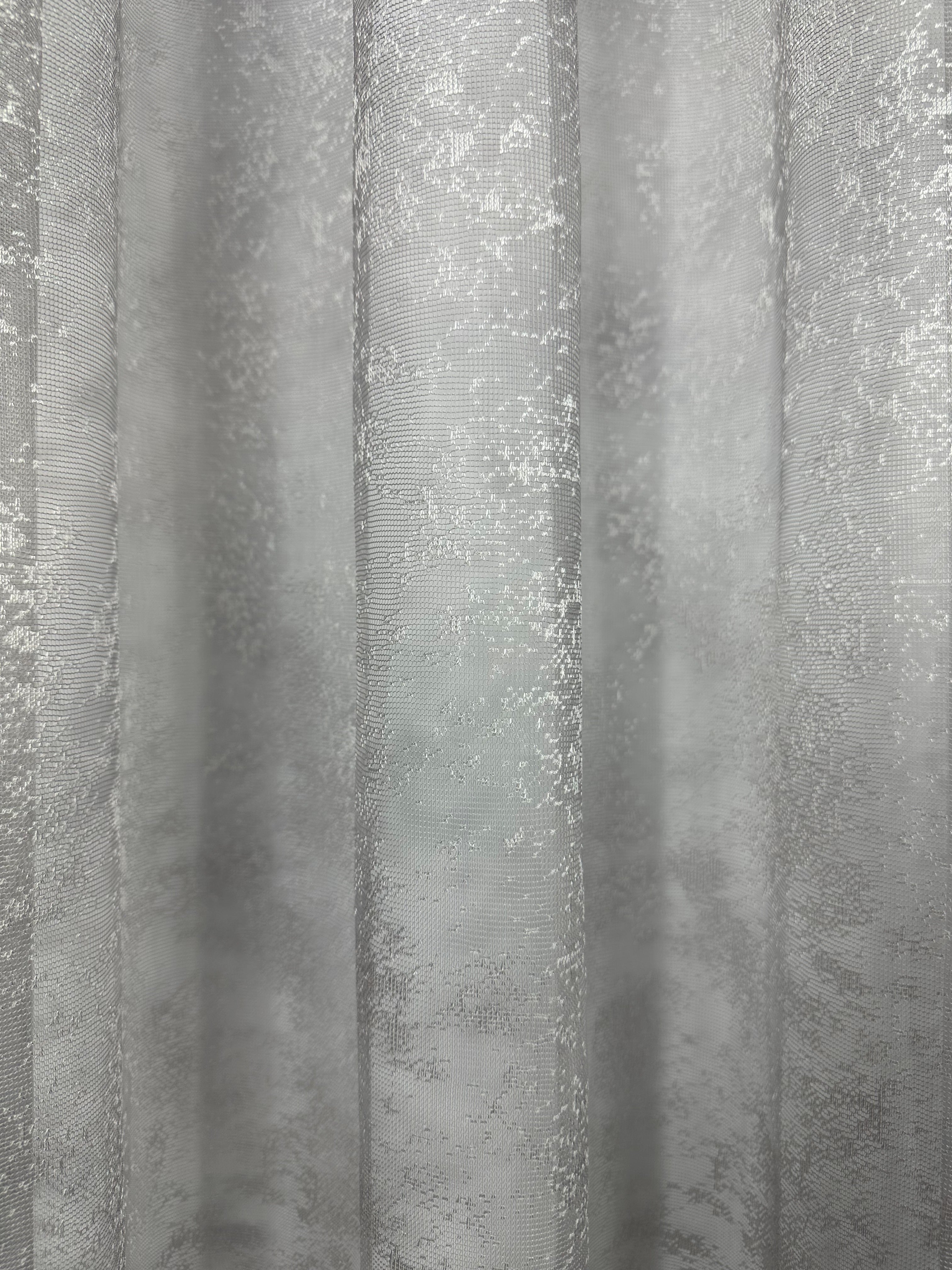 Sheer embroidered curtain “Marble”, gray color