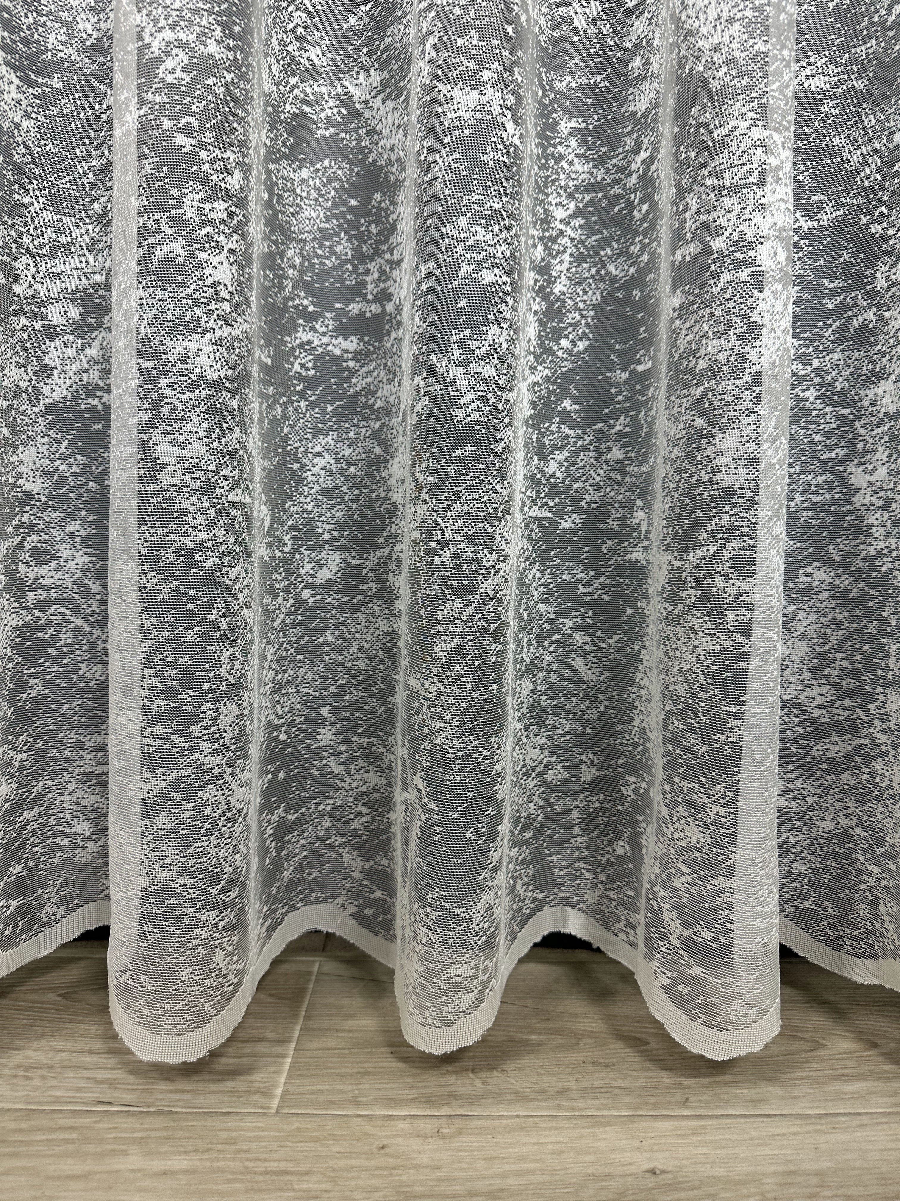 Sheer embroidered curtain “Marble”, milk color