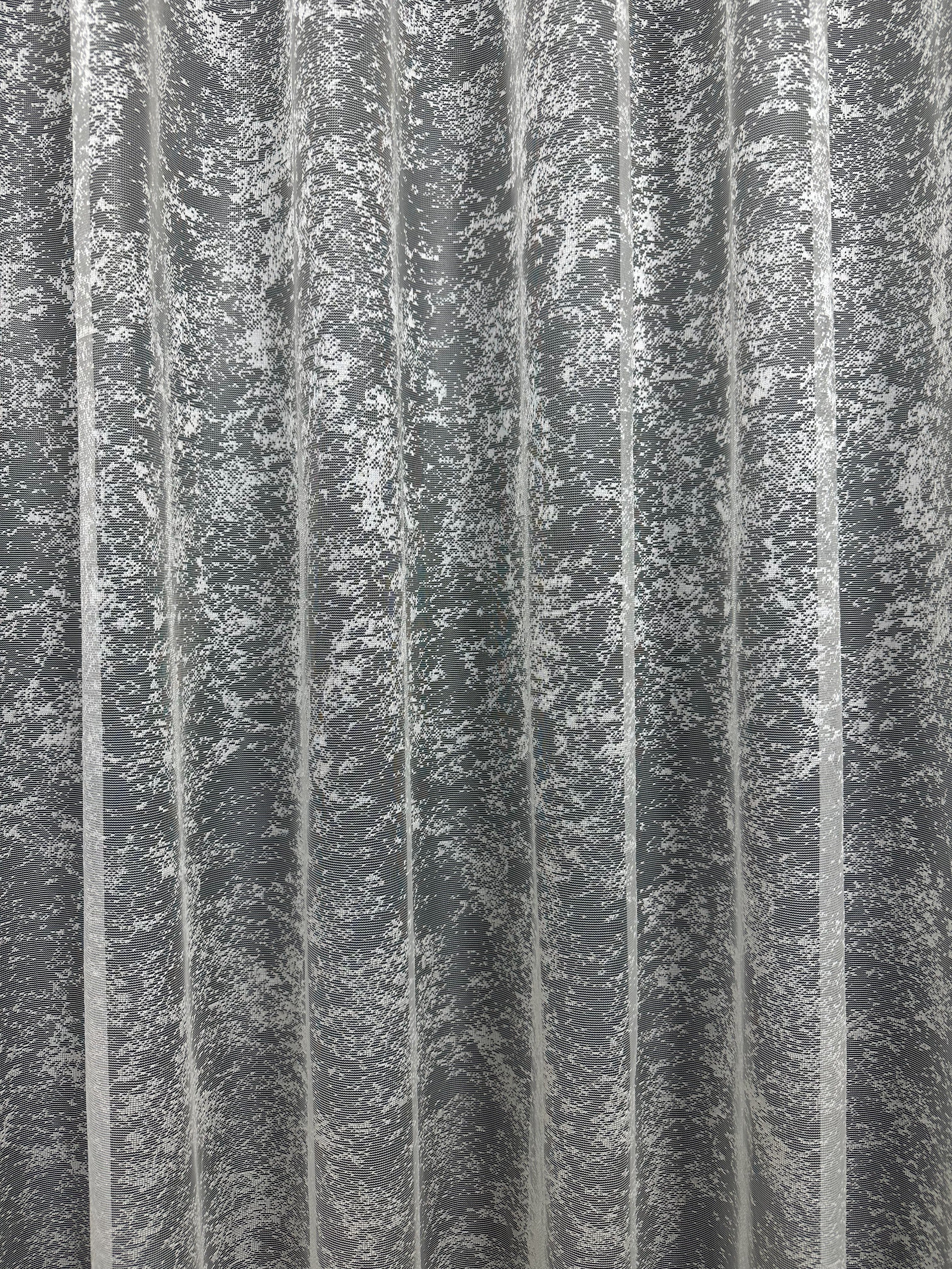 Sheer embroidered curtain “Marble”, milk color