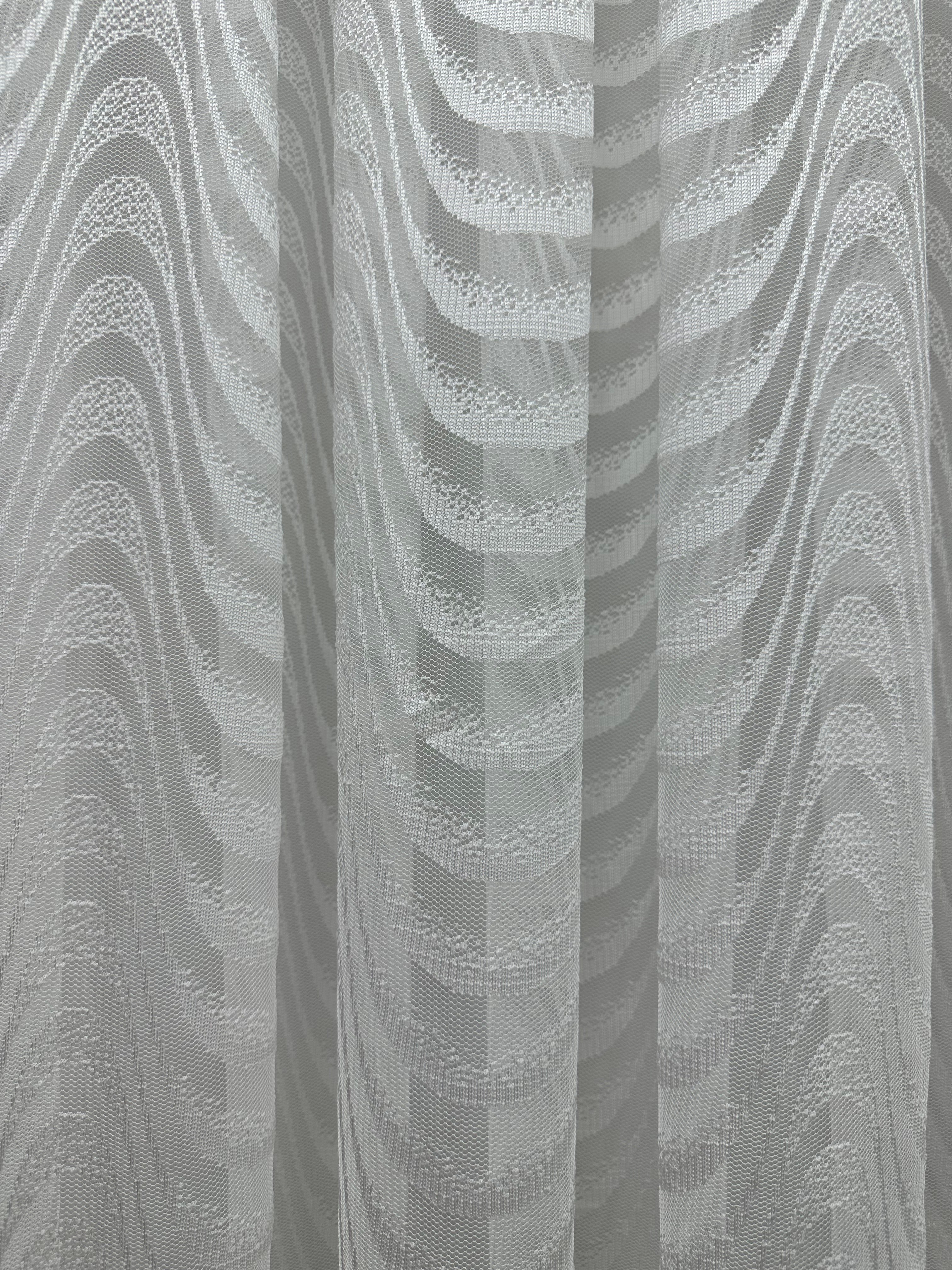 Sheer embroidered curtain “Wave”, milk color