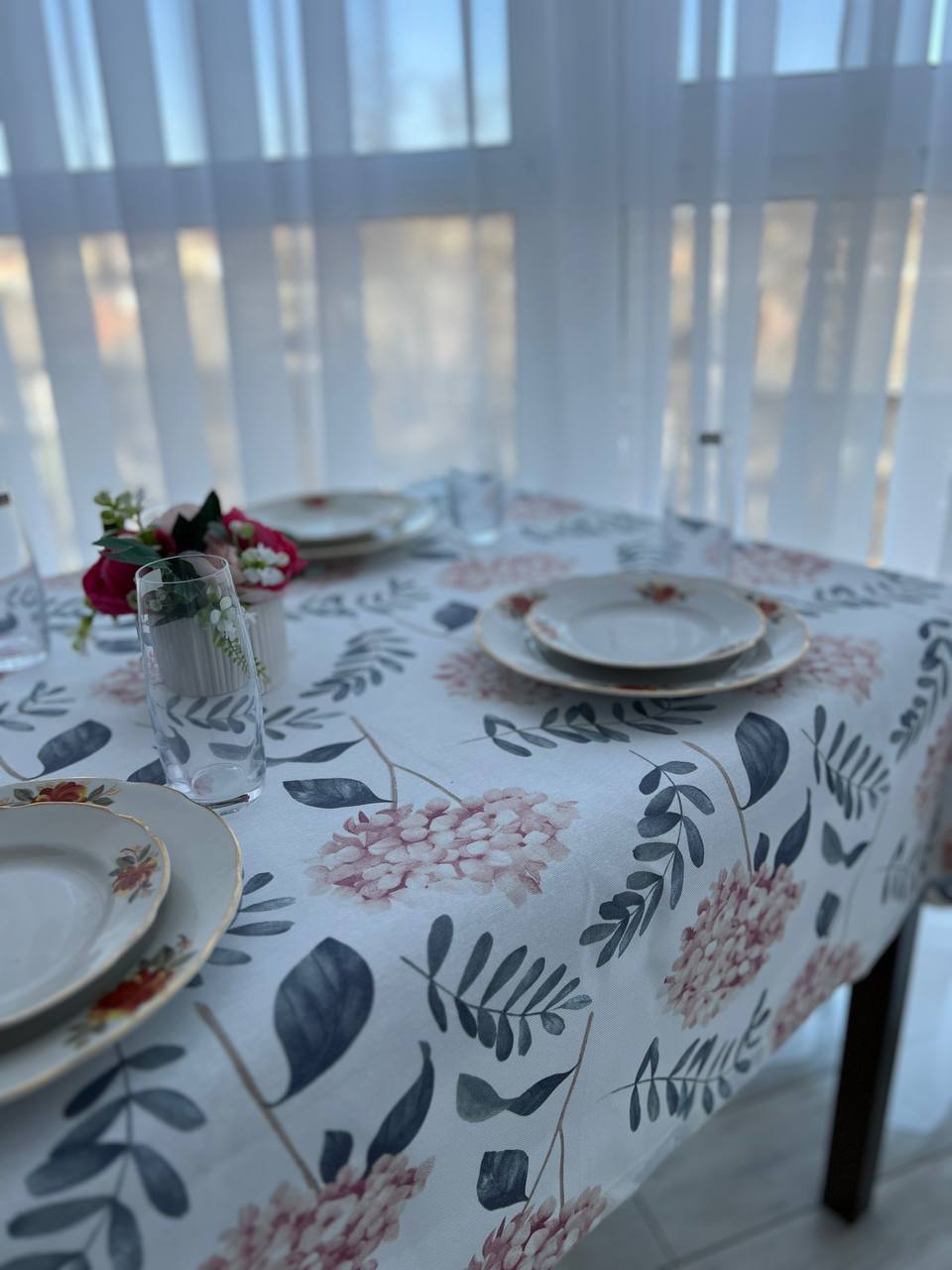 Linen waterproof tablecloth with Teflon, Geometry collection,  luxury quality (custom or standard size)