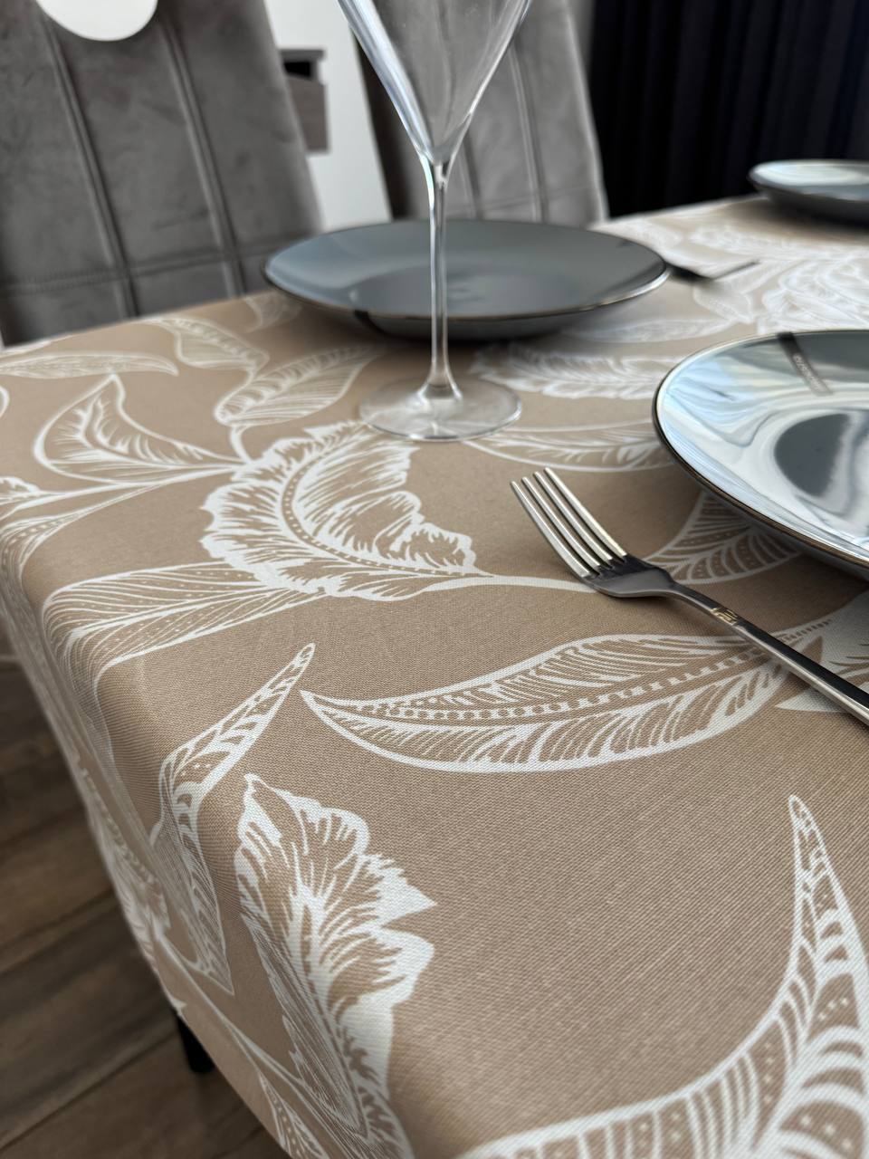 Linen waterproof tablecloth with Teflon, Geometry collection,  luxury quality (custom or standard size)