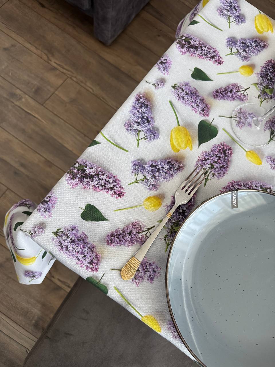 Linen waterproof tablecloth with Teflon, Geometry collection,  luxury quality (custom or standard size)