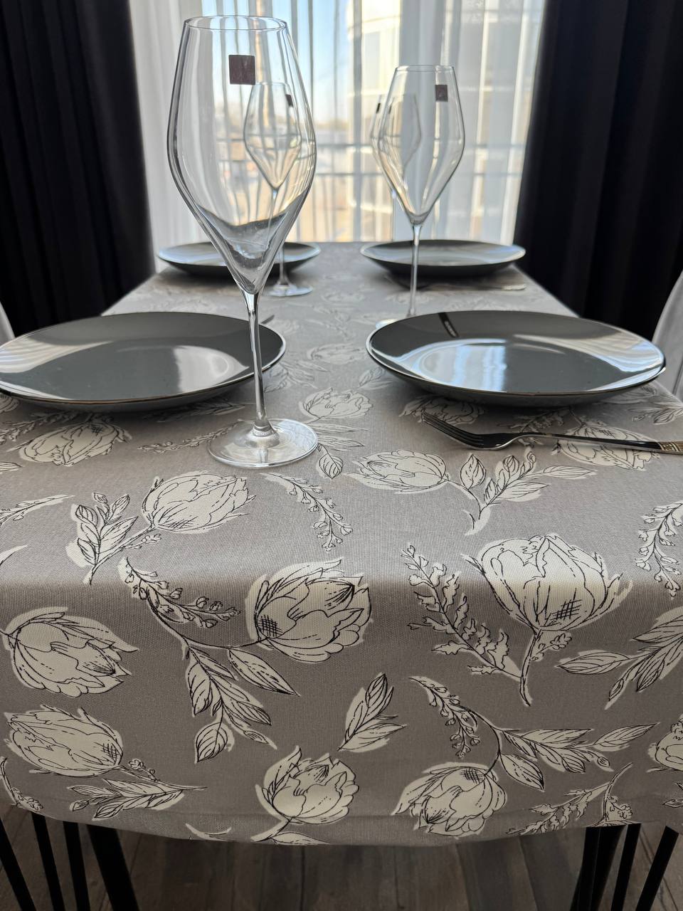 Linen waterproof tablecloth with Teflon, Geometry collection,  luxury quality (custom or standard size)