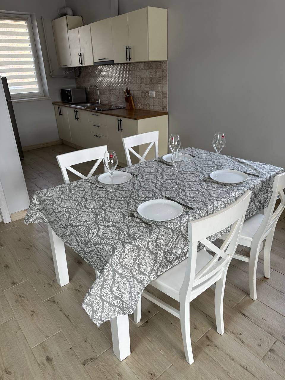Linen waterproof tablecloth with Teflon, Geometry collection,  luxury quality (custom or standard size)