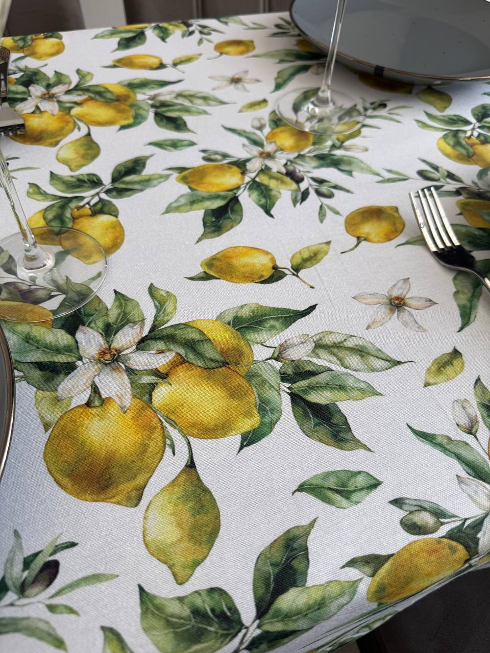 Linen waterproof tablecloth with Teflon, Geometry collection,  luxury quality (custom or standard size)