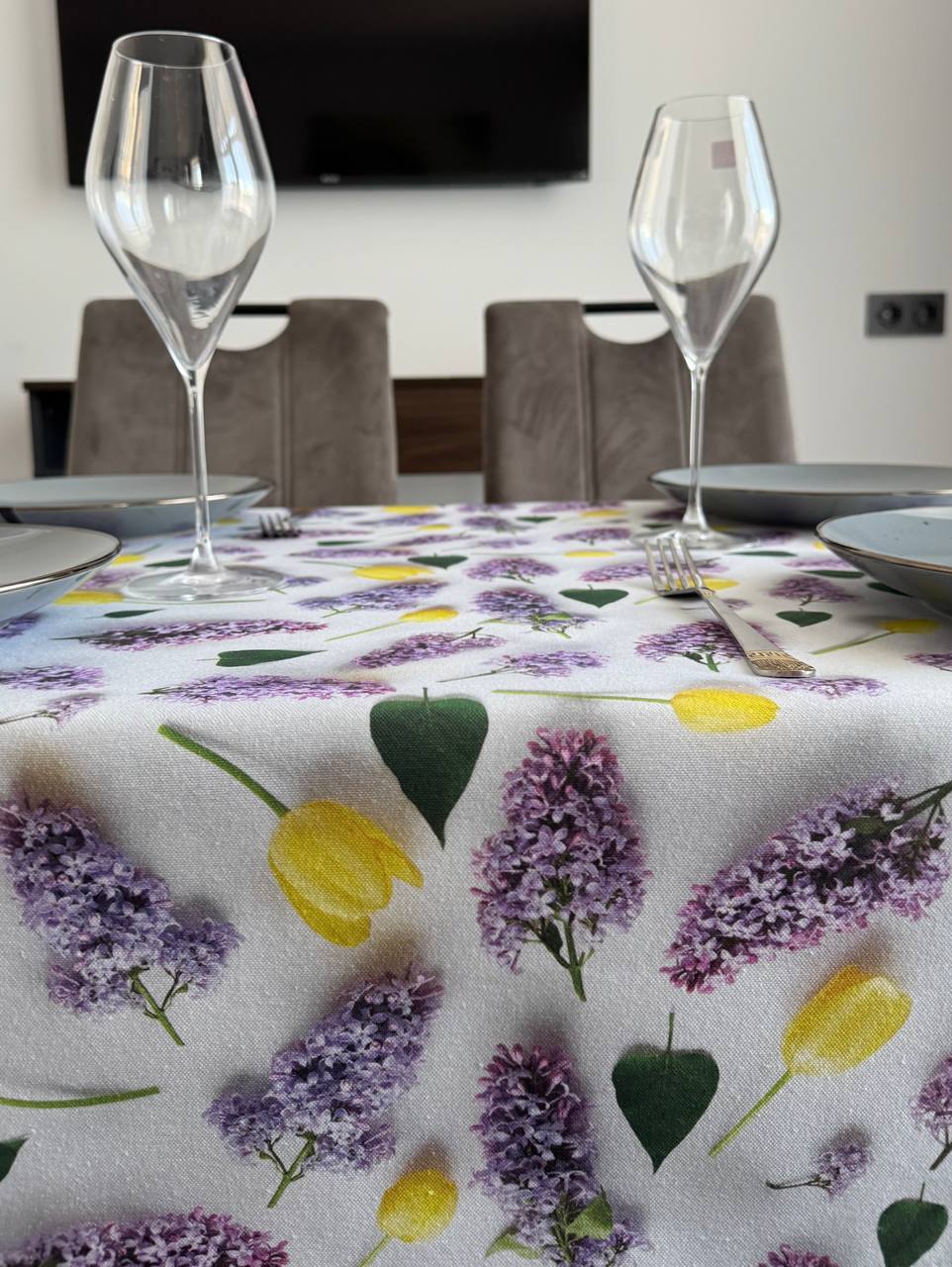 Linen waterproof tablecloth with Teflon, Geometry collection,  luxury quality (custom or standard size)