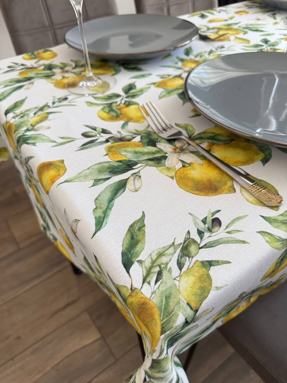 Linen waterproof tablecloth with Teflon, Geometry collection,  luxury quality (custom or standard size)