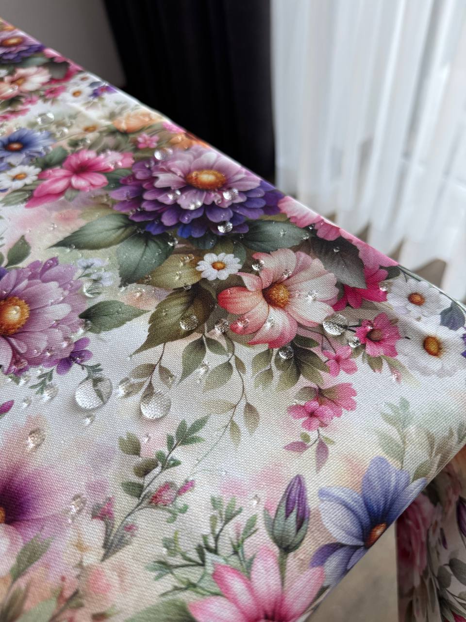 Linen waterproof tablecloth with Teflon, Geometry collection,  luxury quality (custom or standard size)