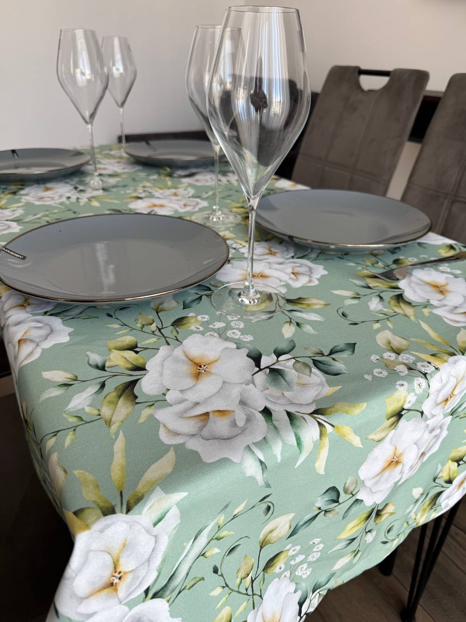 Linen waterproof tablecloth with Teflon, Geometry collection,  luxury quality (custom or standard size)