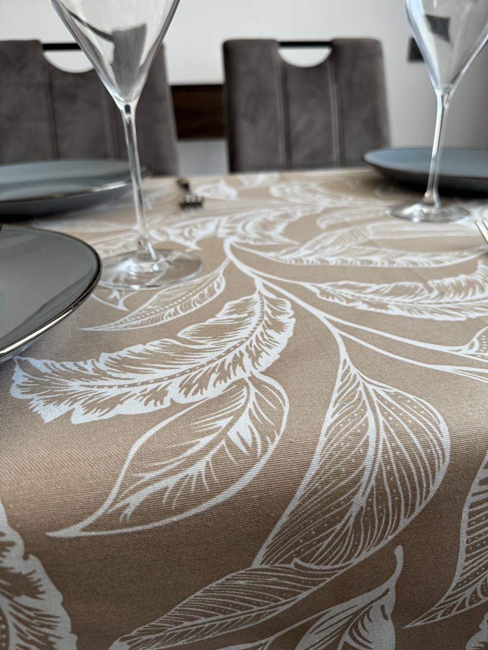 Linen waterproof tablecloth with Teflon, Geometry collection,  luxury quality (custom or standard size)