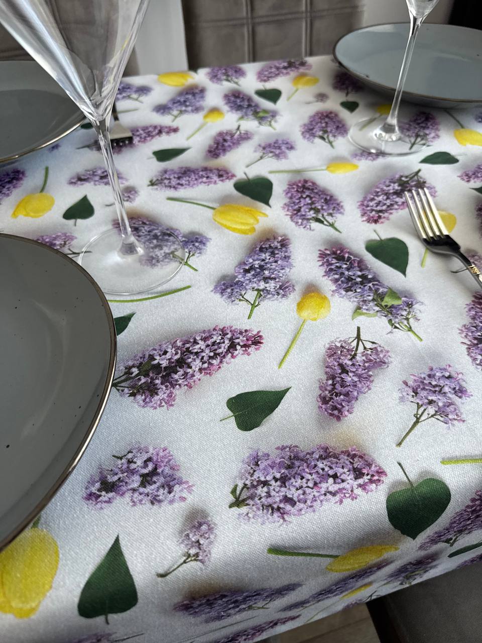 Linen waterproof tablecloth with Teflon, Geometry collection,  luxury quality (custom or standard size)